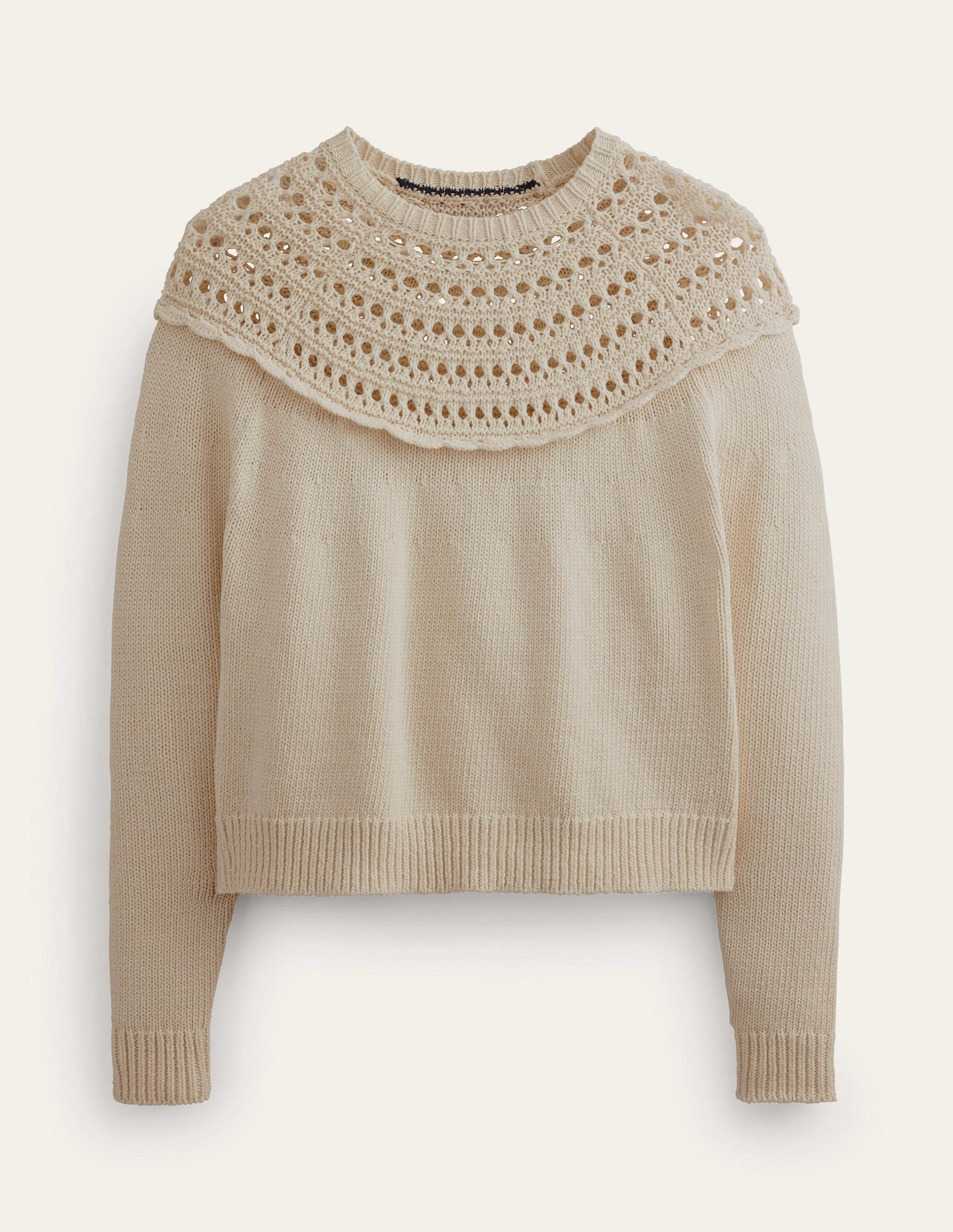 Crochet Yoke Jumper-Shearling-5