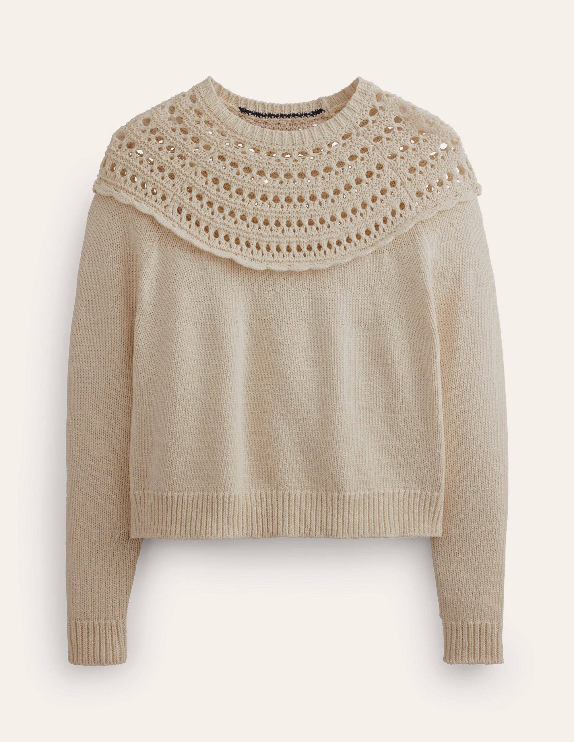 Crochet Yoke Jumper-Shearling - Image 5