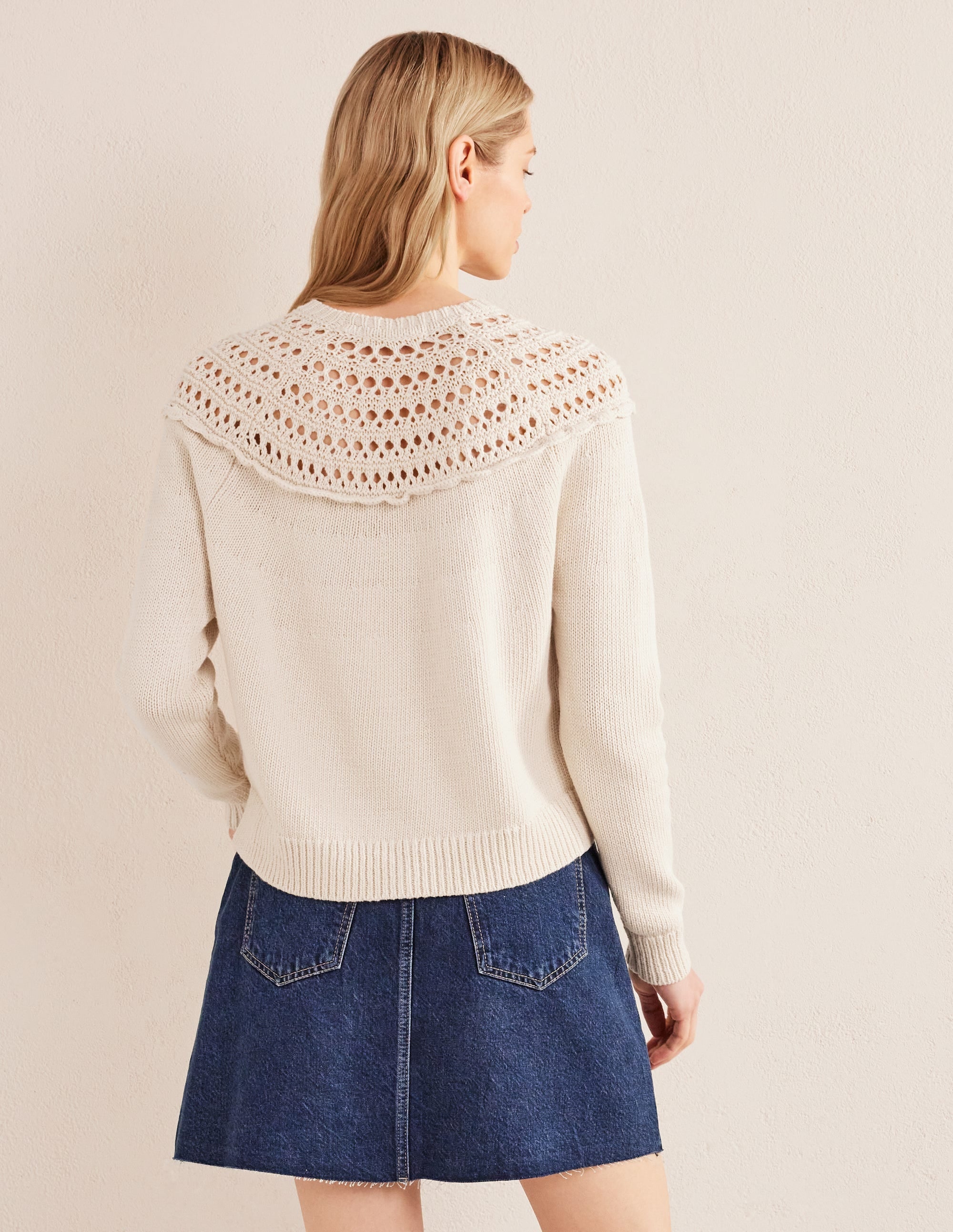 Crochet Yoke Jumper-Shearling - Image 3