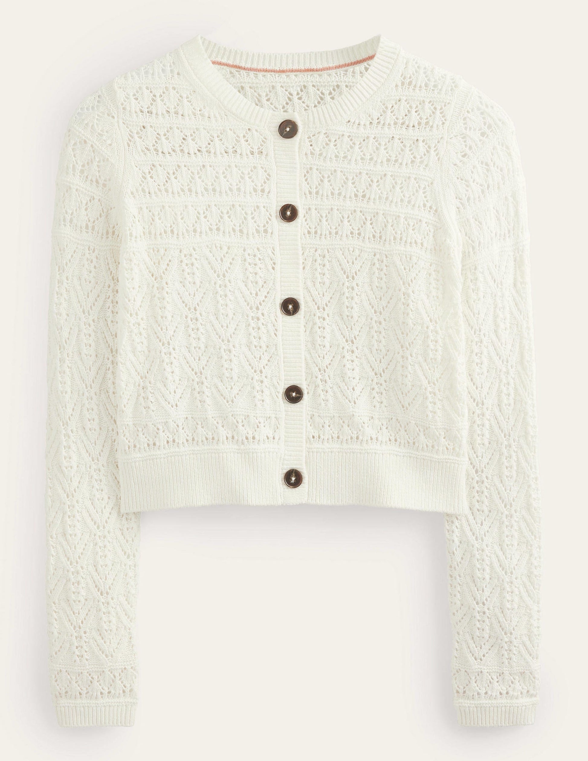 Pointelle Cotton Cardigan-Warm Ivory-6
