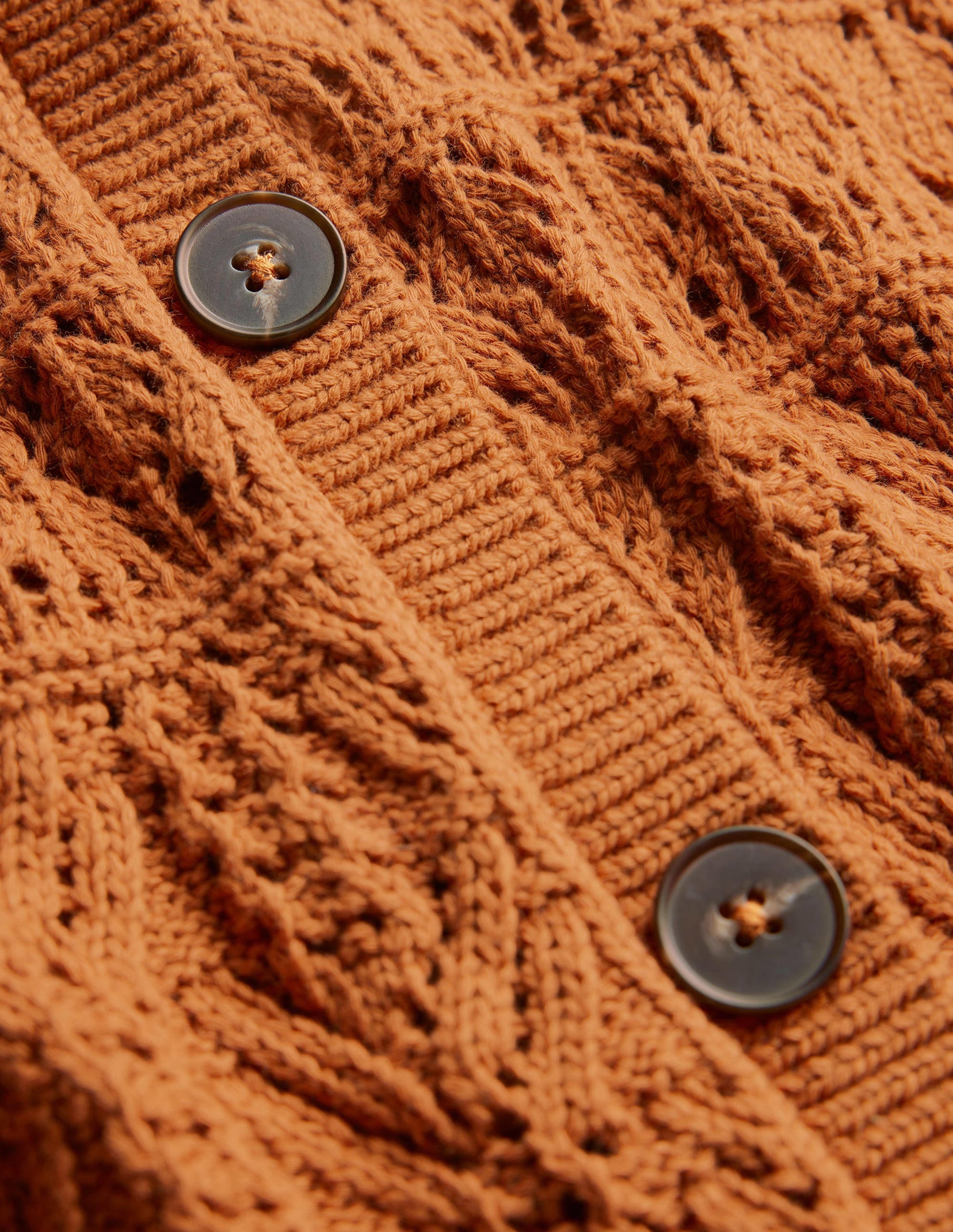 Pointelle Cotton Cardigan-Maple - Image 6