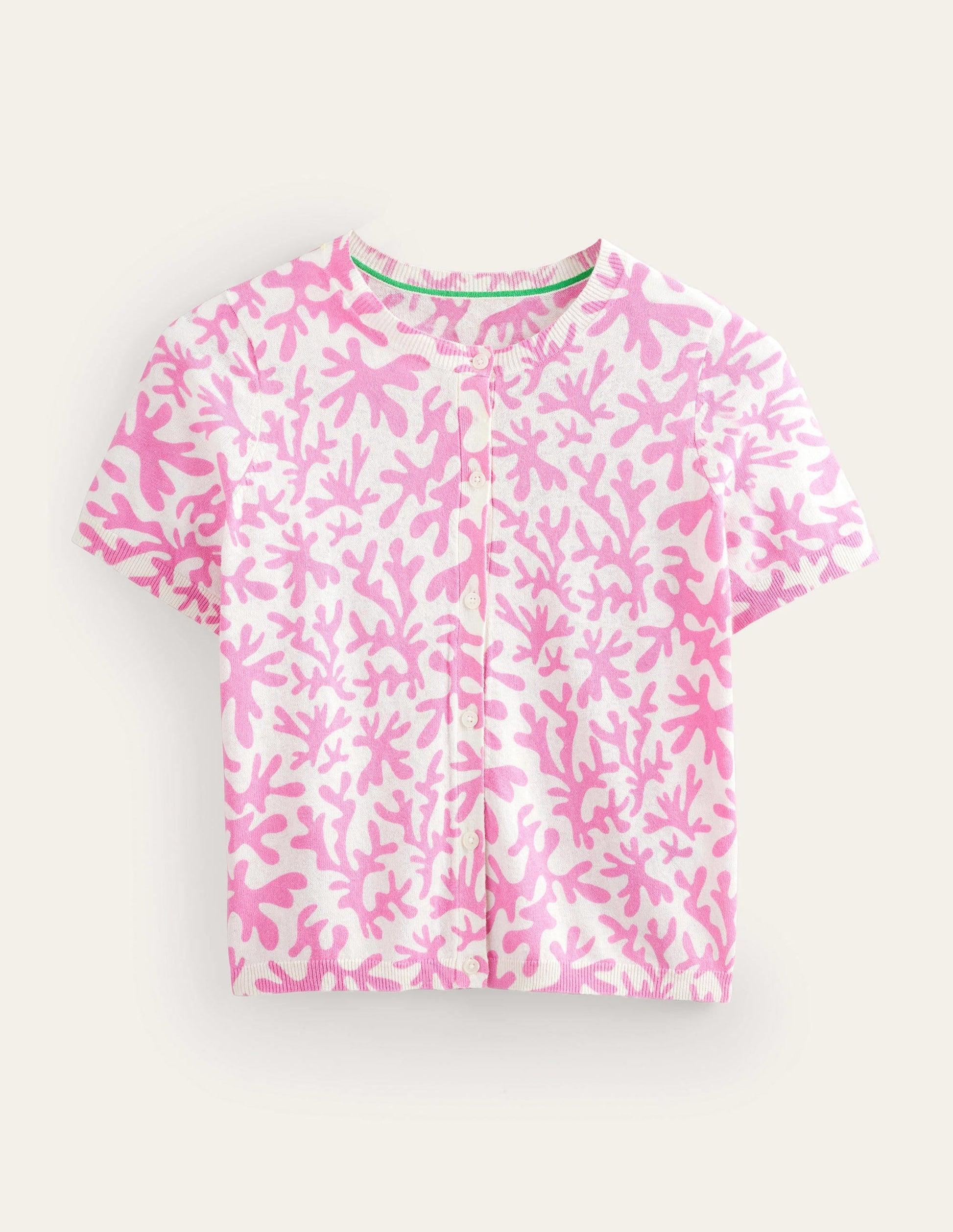 Printed Beach Cardigan-Plum Blossom, Abstract Foliage-5