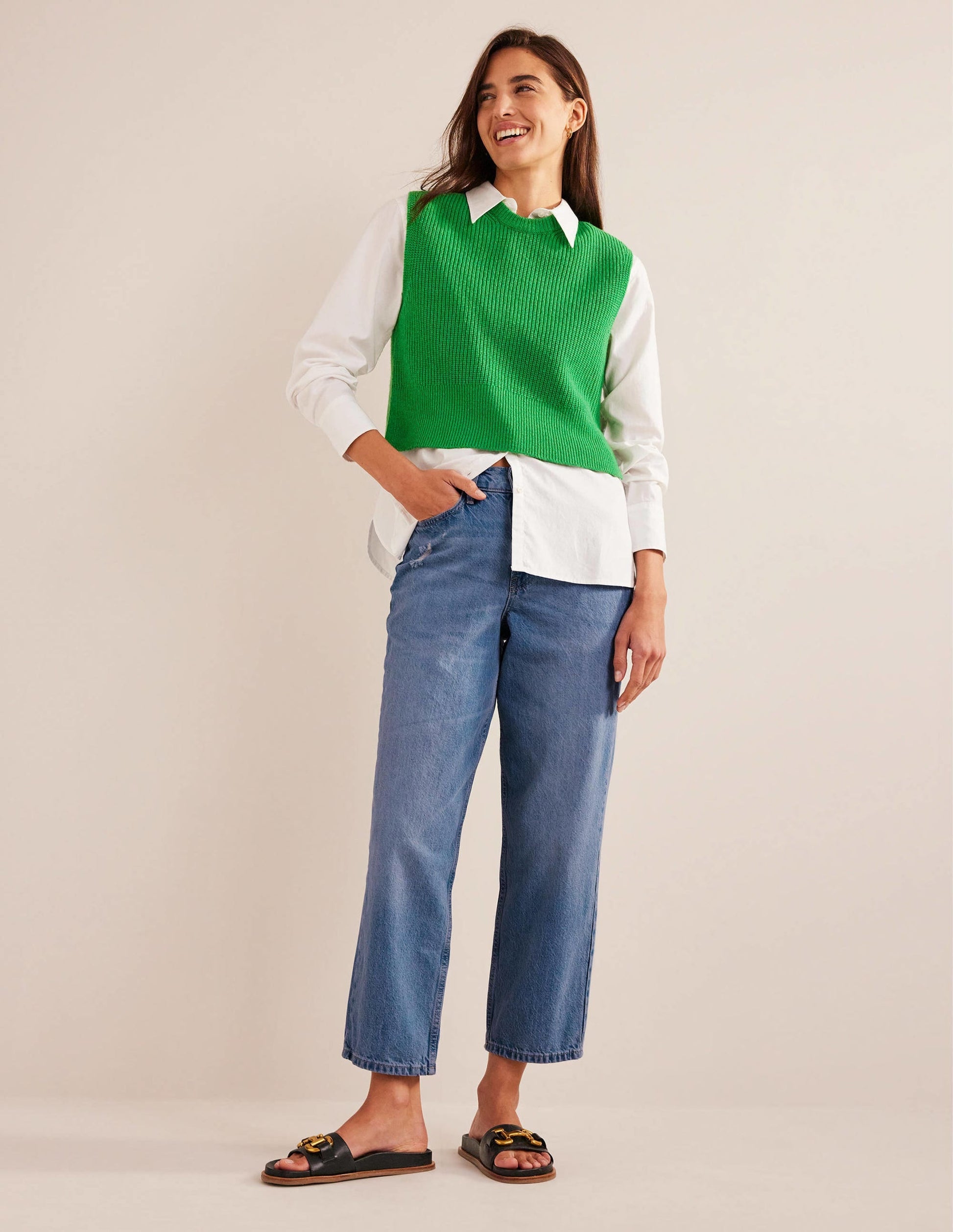 High Rise Tapered Jeans-Light Wash-2