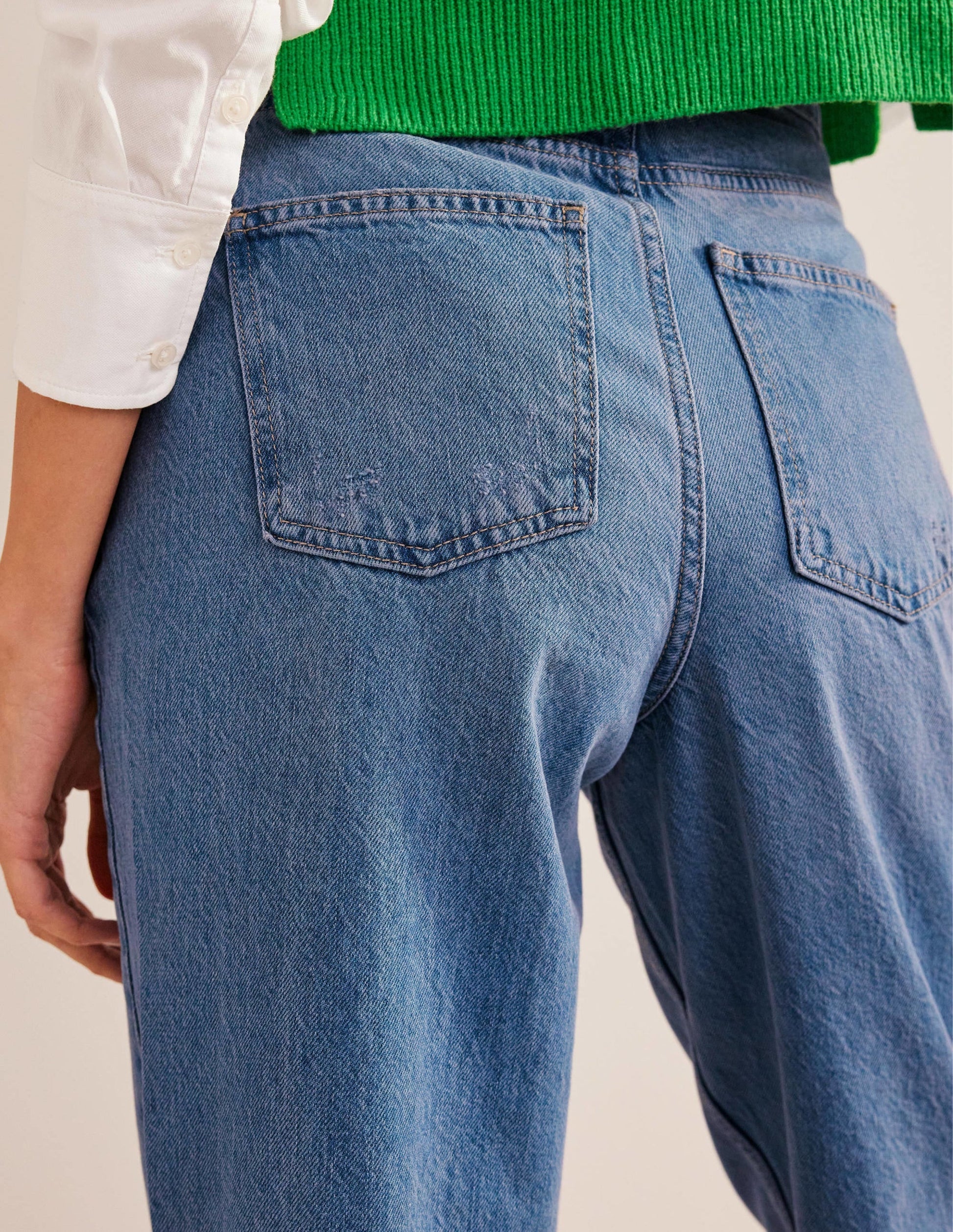 High Rise Tapered Jeans-Light Wash-3