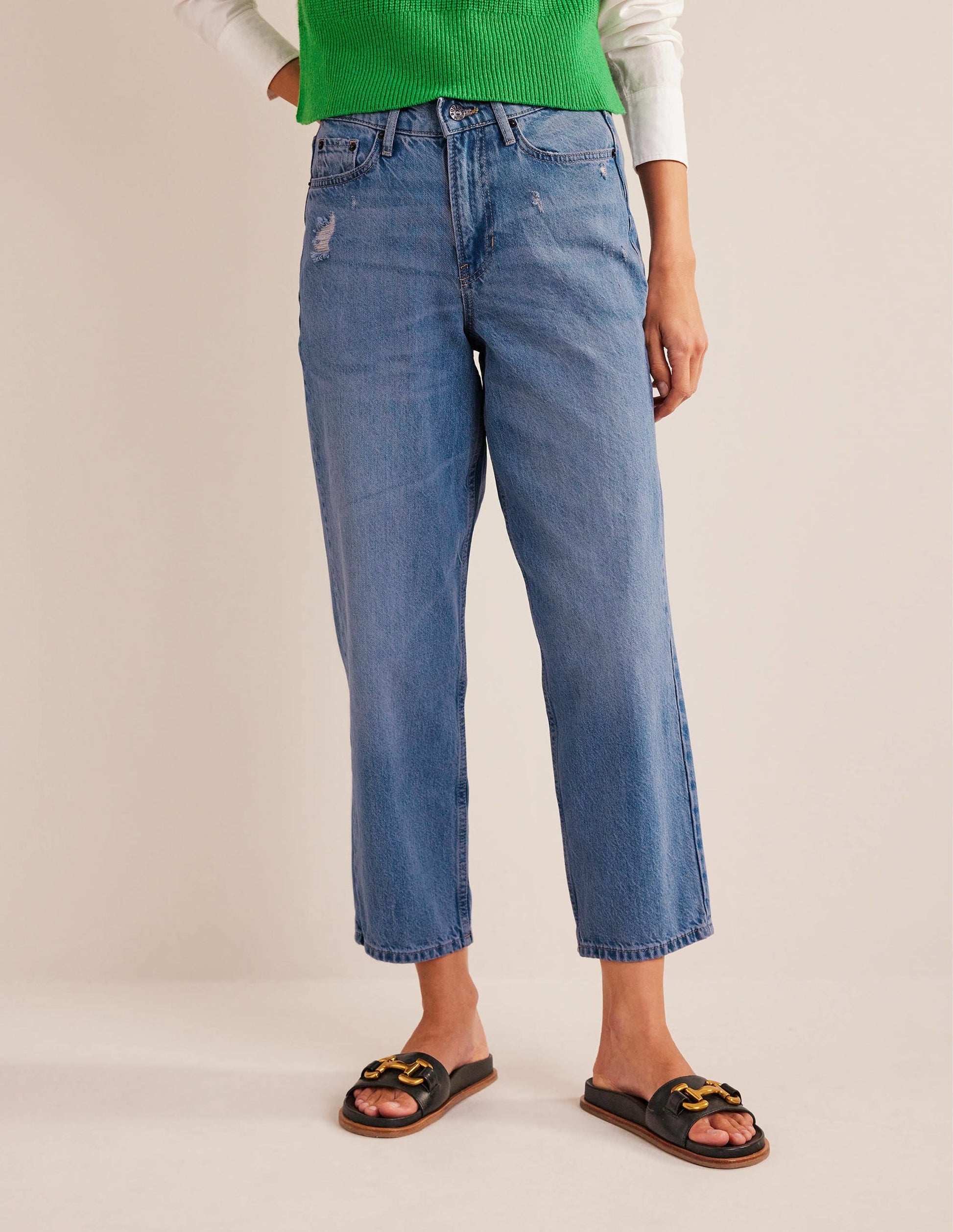 High Rise Tapered Jeans-Light Wash-5