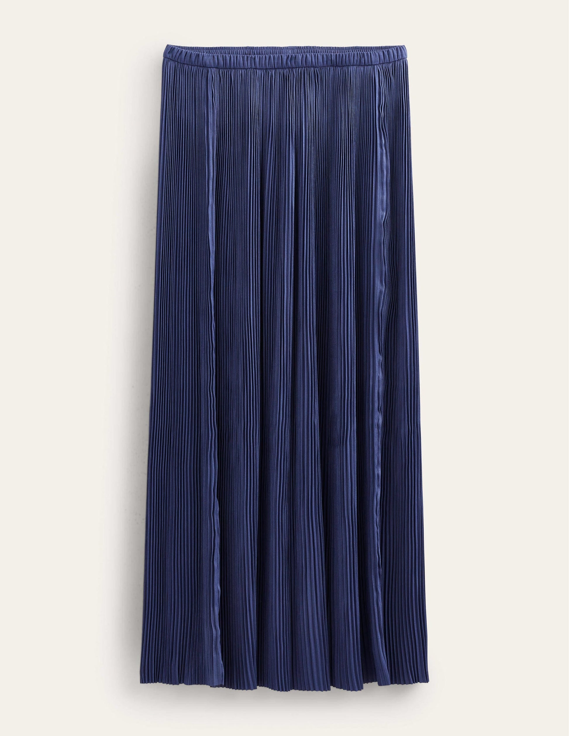 Pleated Satin Midi Skirt-Nightshade Blue-6