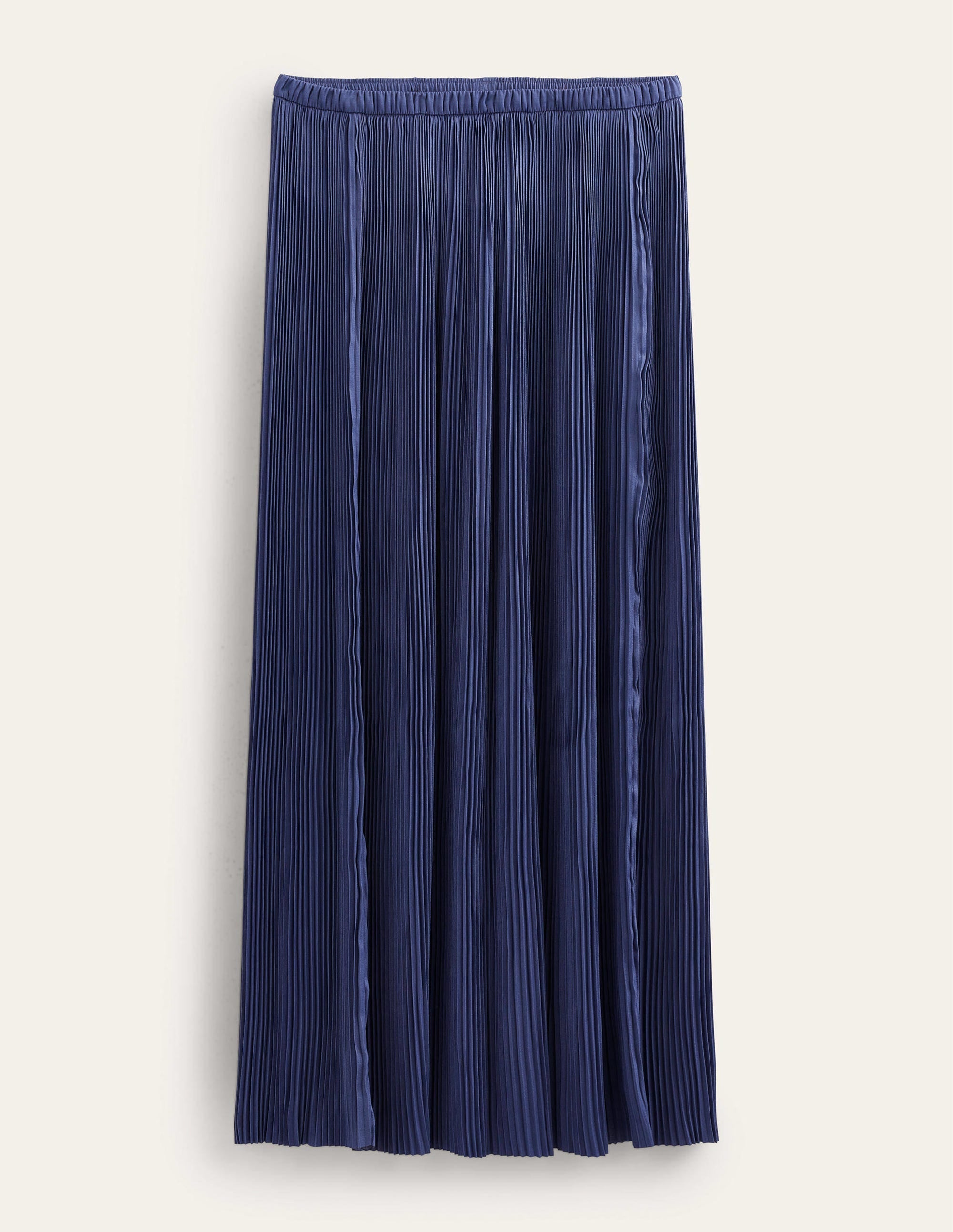 Pleated Satin Midi Skirt-Nightshade Blue - Image 6