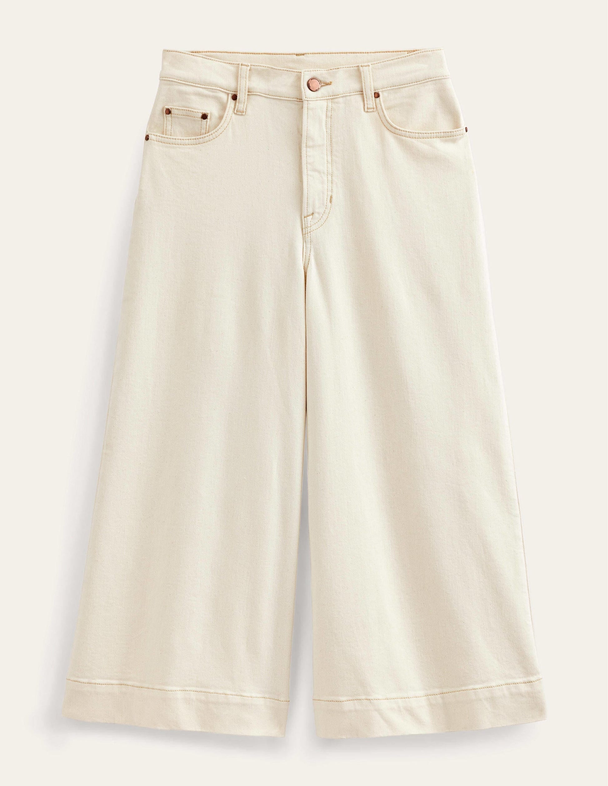 High Rise Culotte Jeans-Ecru-6