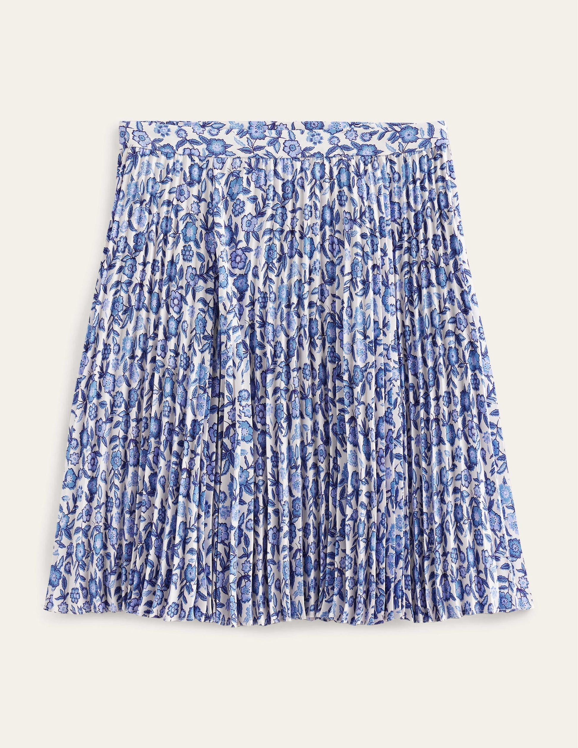 Mini Pleated Skirt-Porcelain Blue, Pansy Bloom-5