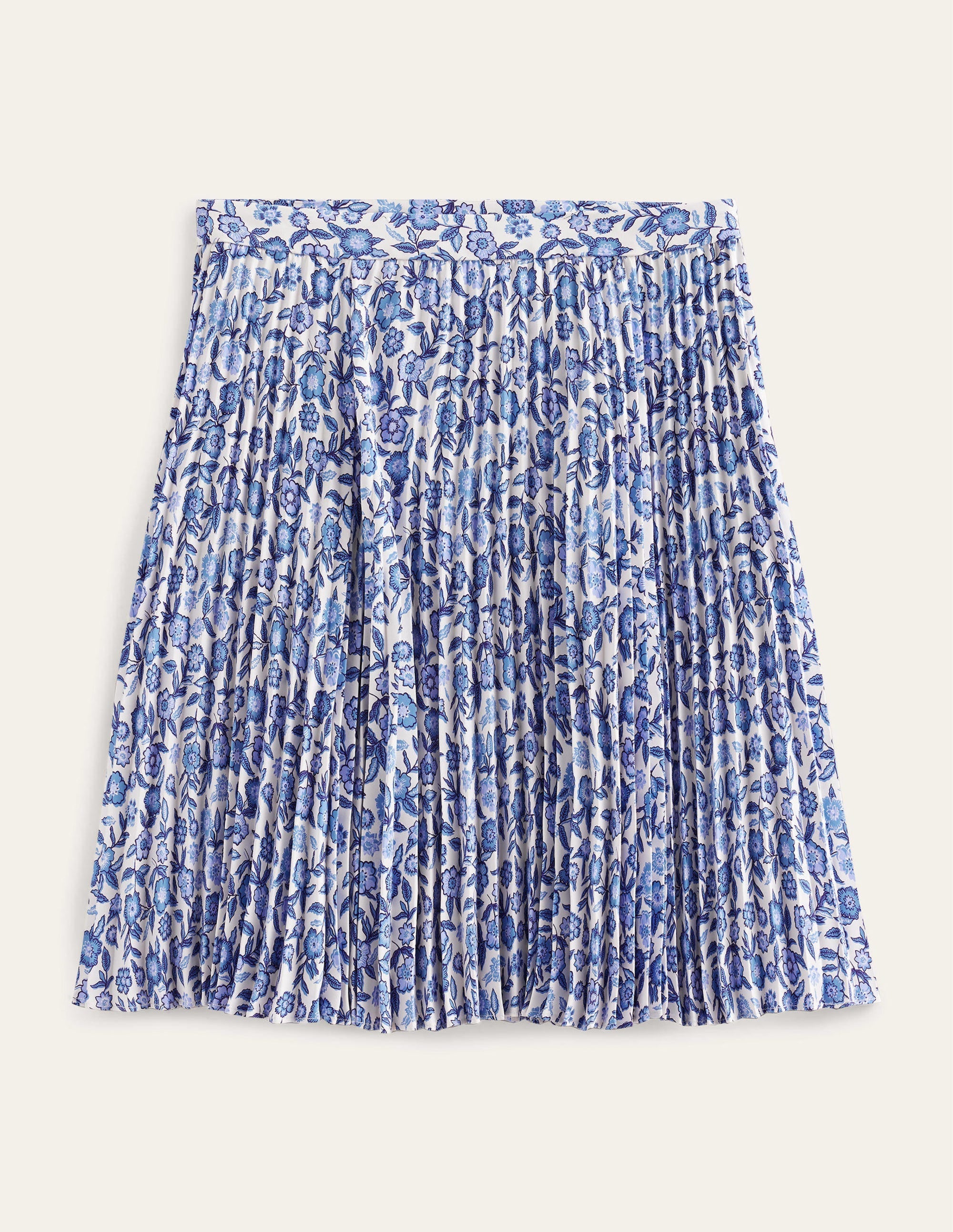 Mini Pleated Skirt-Porcelain Blue, Pansy Bloom - Image 5
