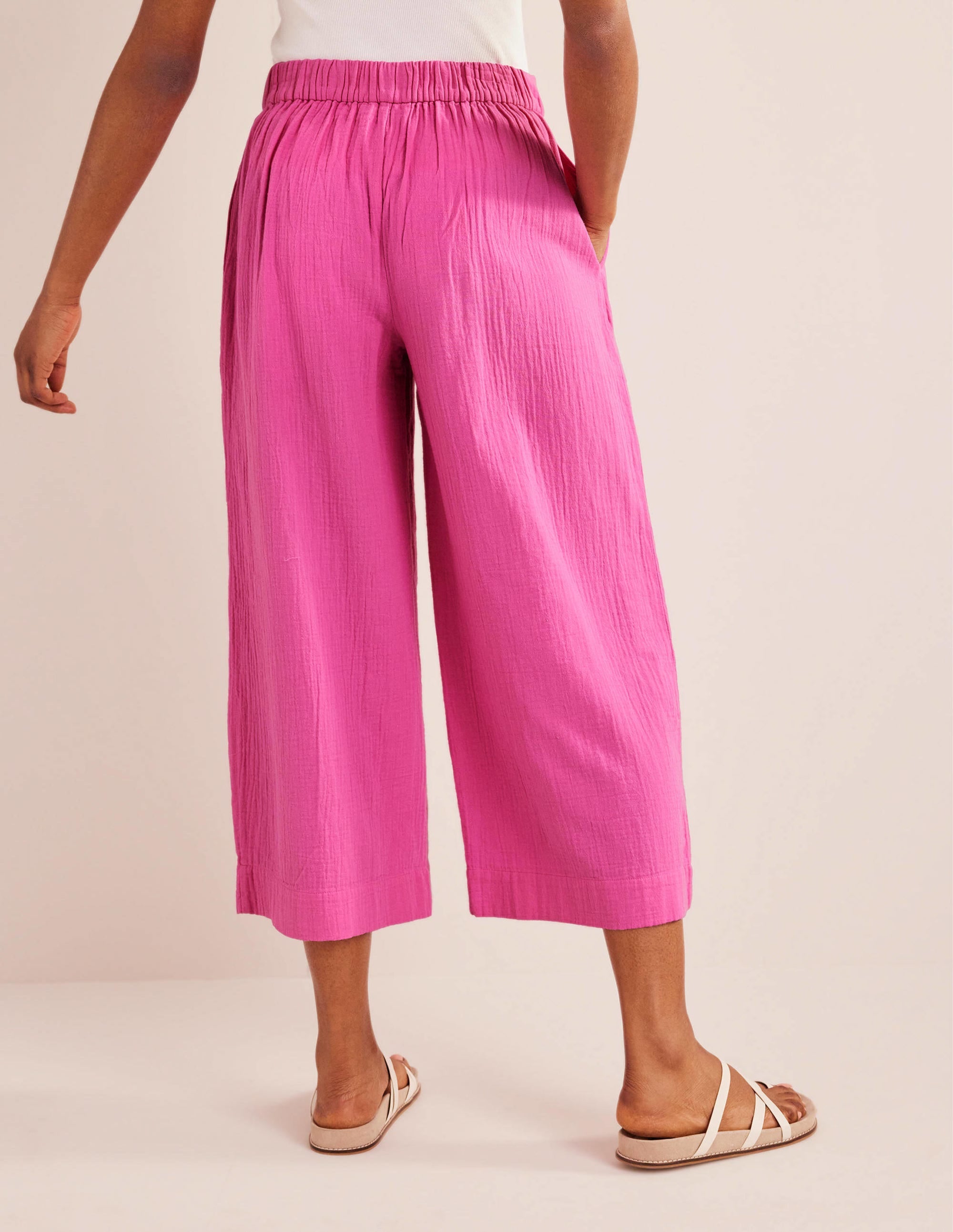 Pull-on Doublecloth Trousers-Festival Pink - Image 3