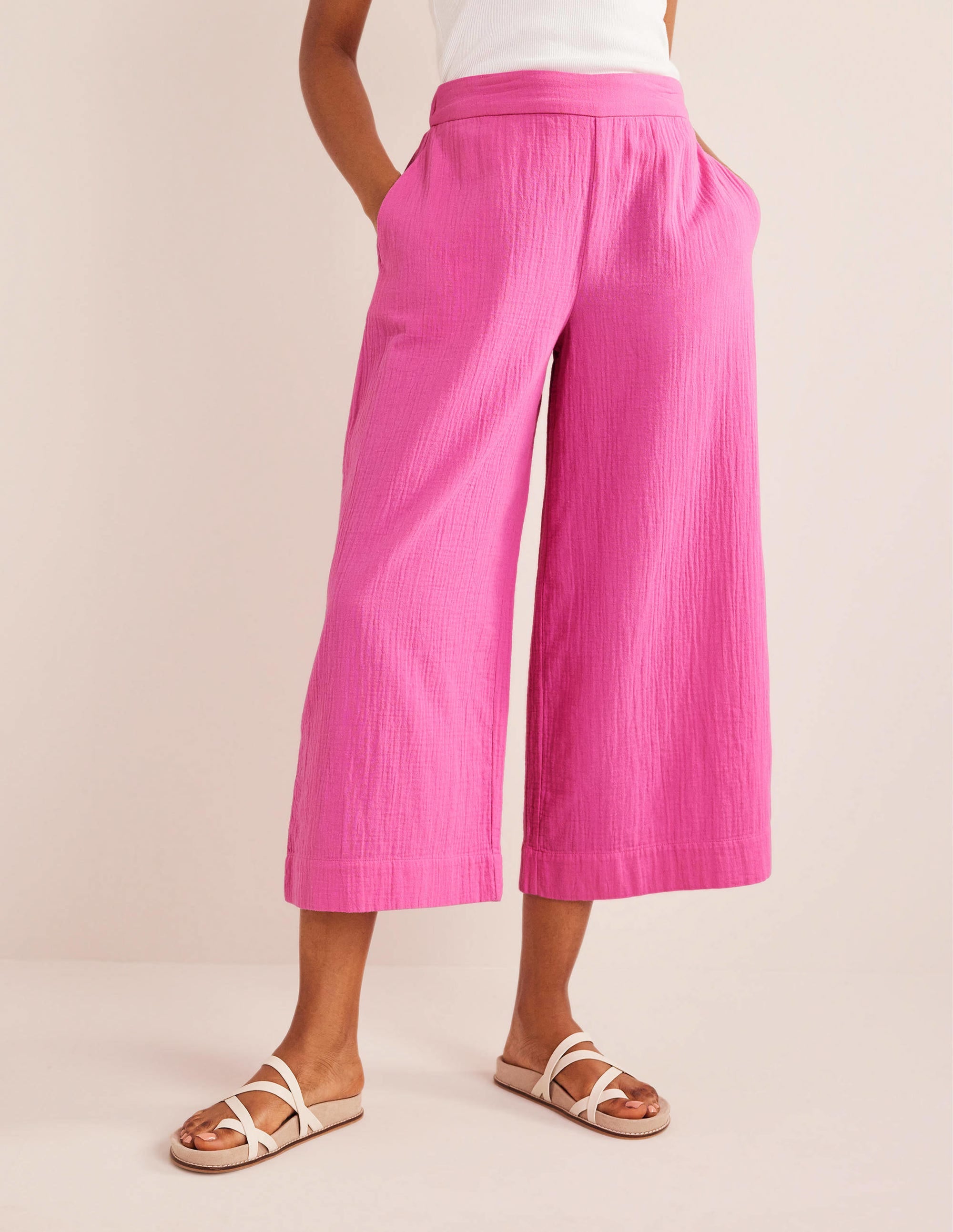 Pull-on Doublecloth Trousers-Festival Pink - Image 4