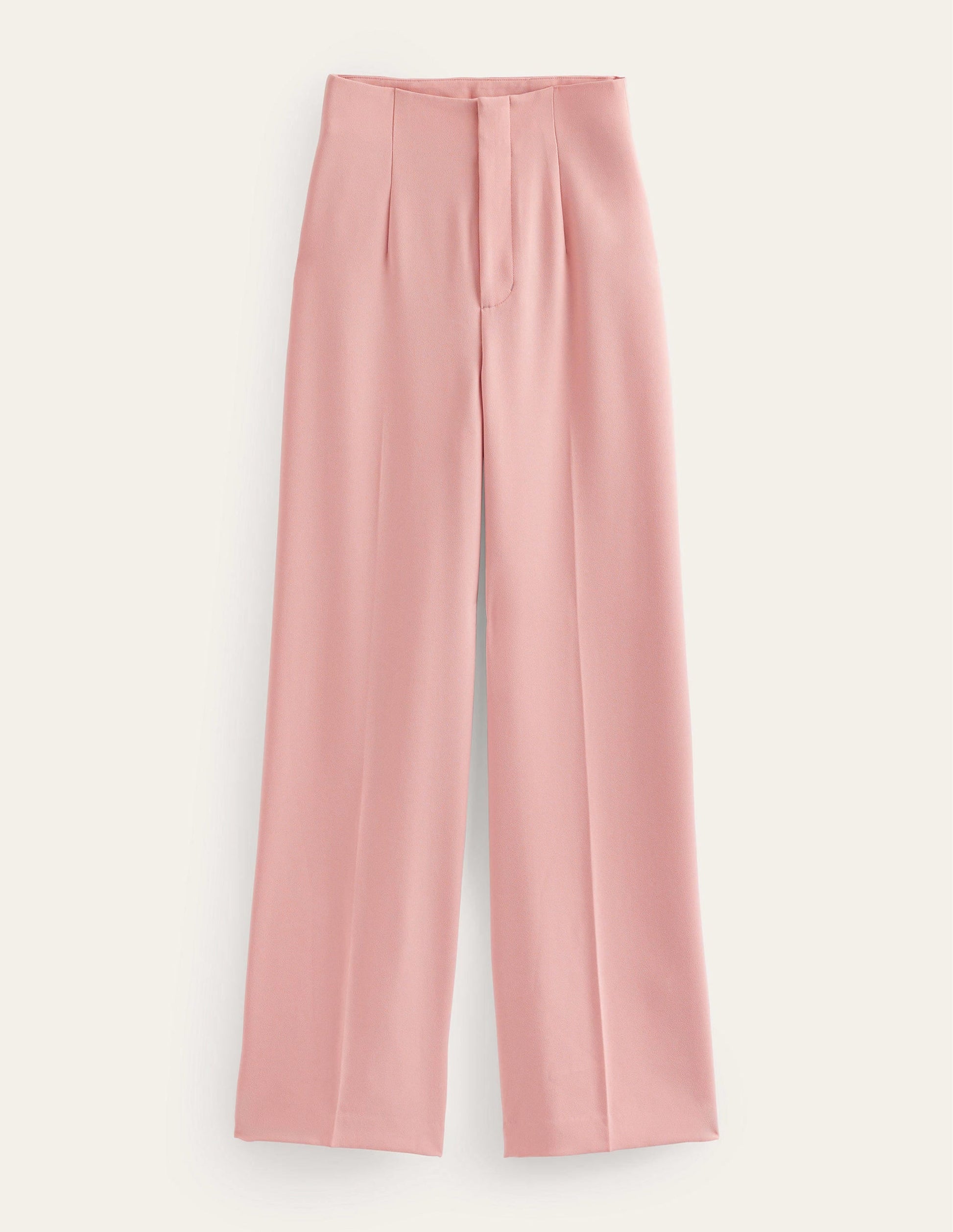 Wide Leg Crepe Trousers-Rose Pink-6