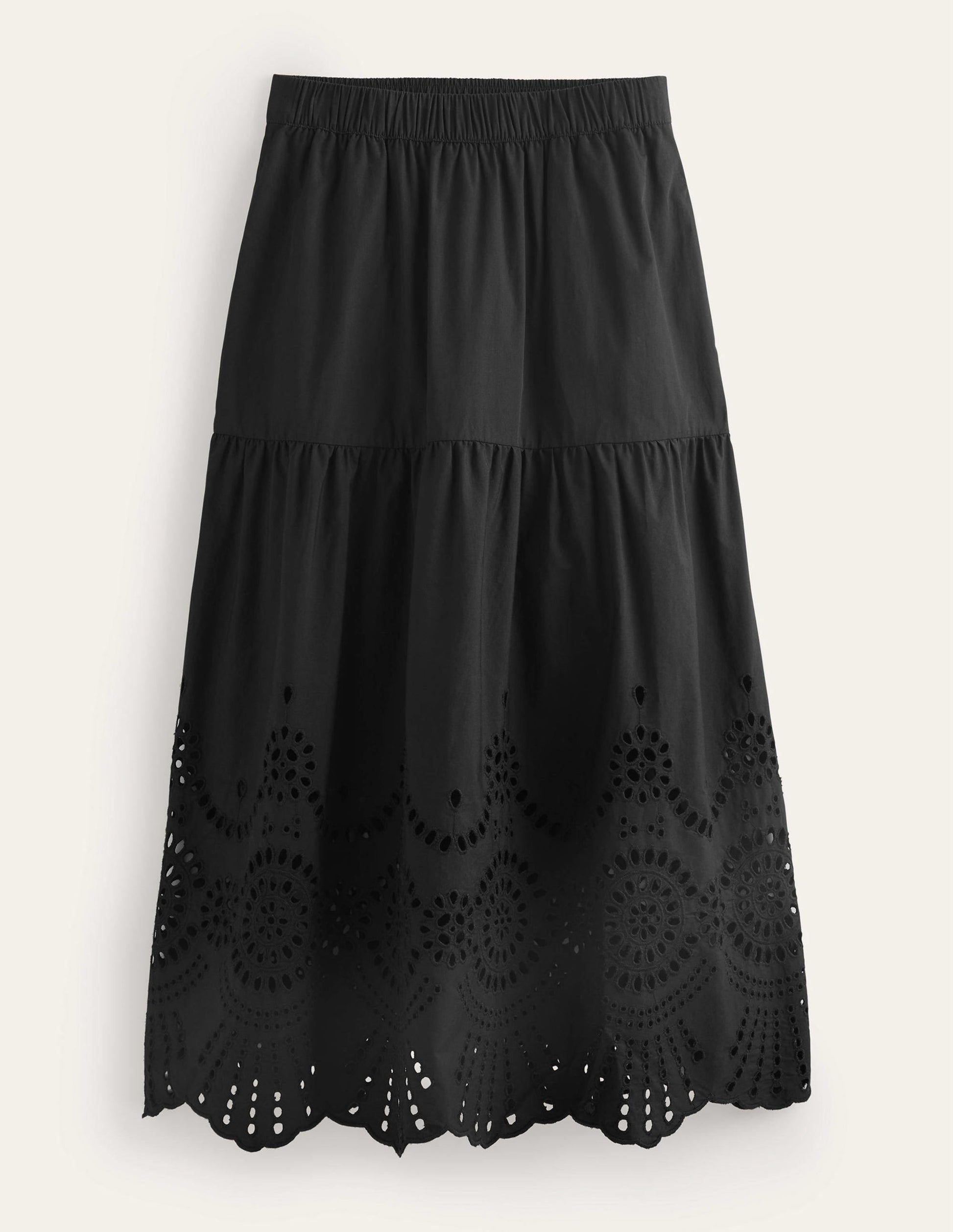 Full Broderie Skirt-Black-5