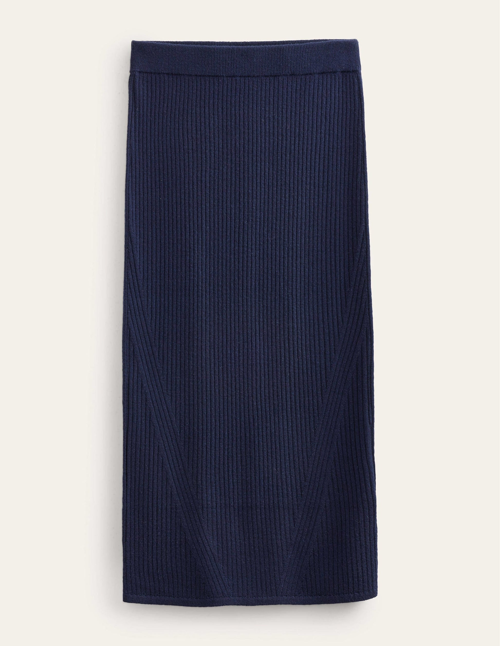 Merino Knit Midi Skirt-Navy-5