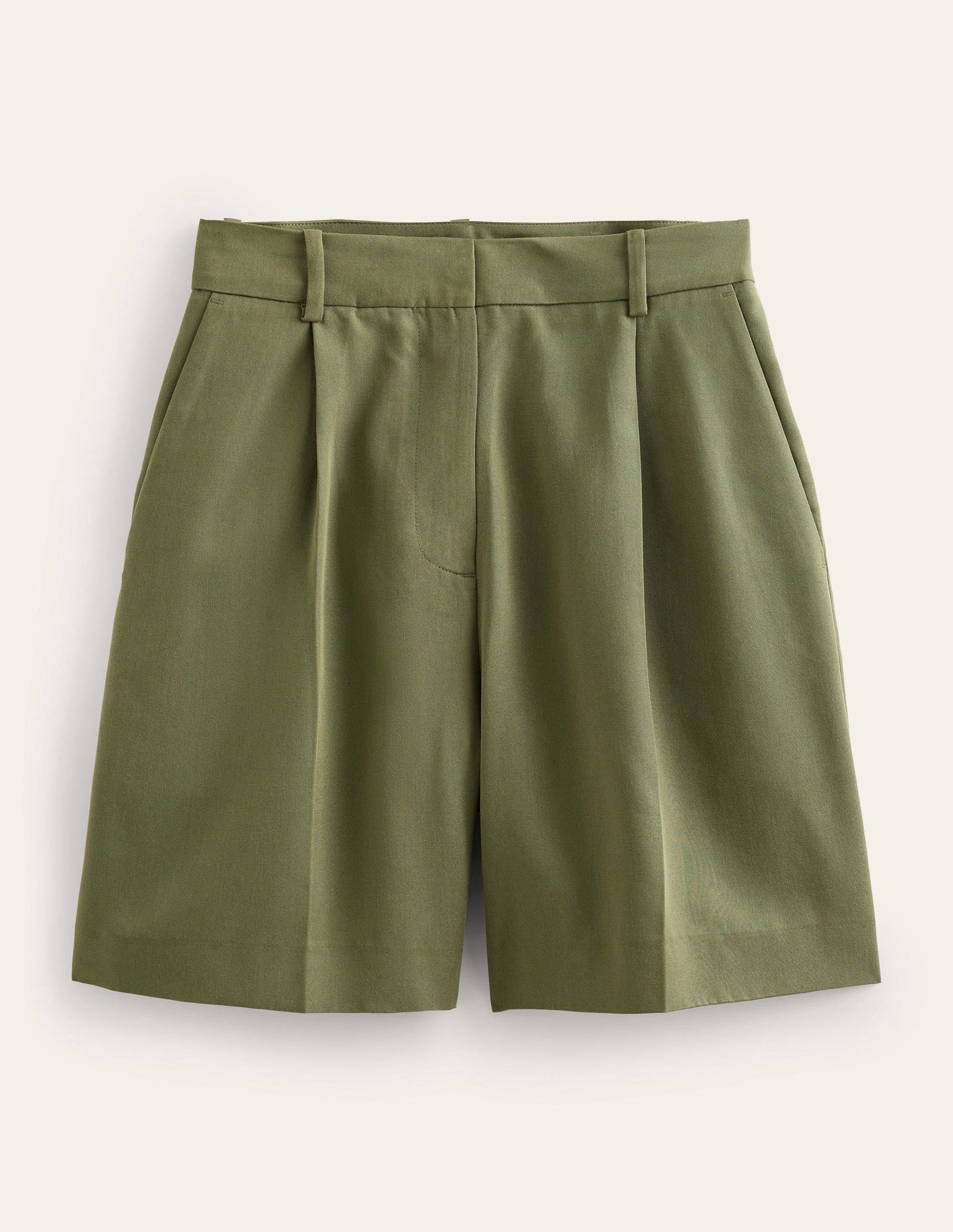 Tencel Relaxed Shorts-Khaki-5
