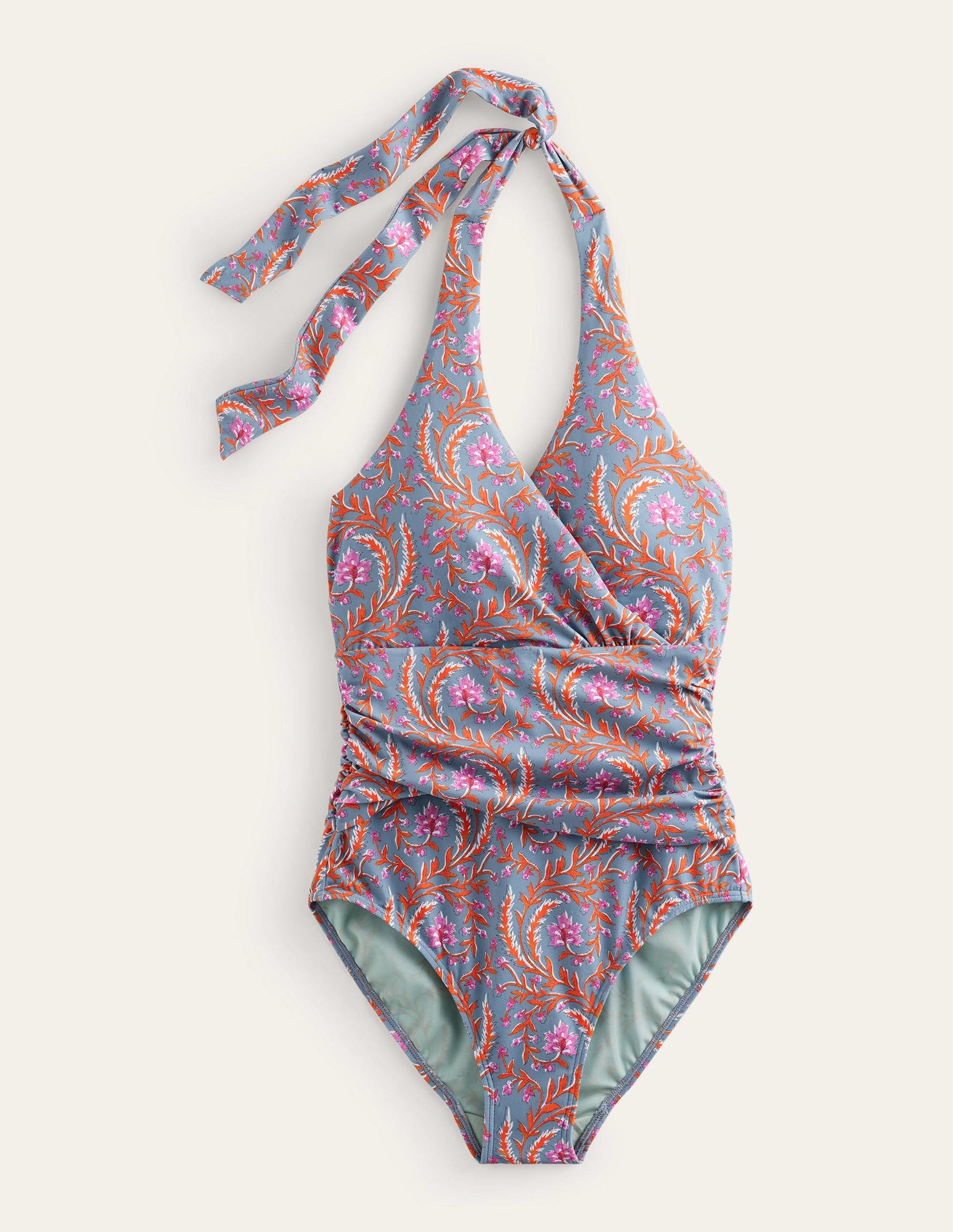 Levanzo Halter Swimsuit-Delph Blue, Opulent Vine-8
