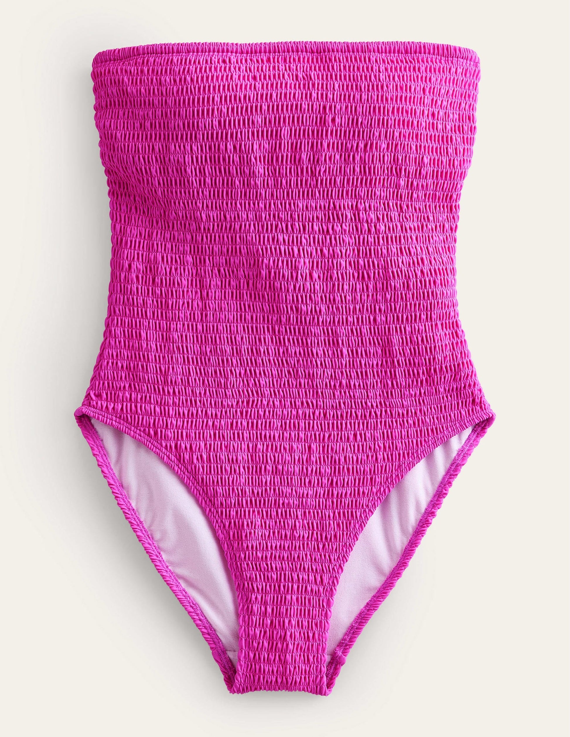 Milos Smocked Bandeau Swimsuit-Amazing Pink-5
