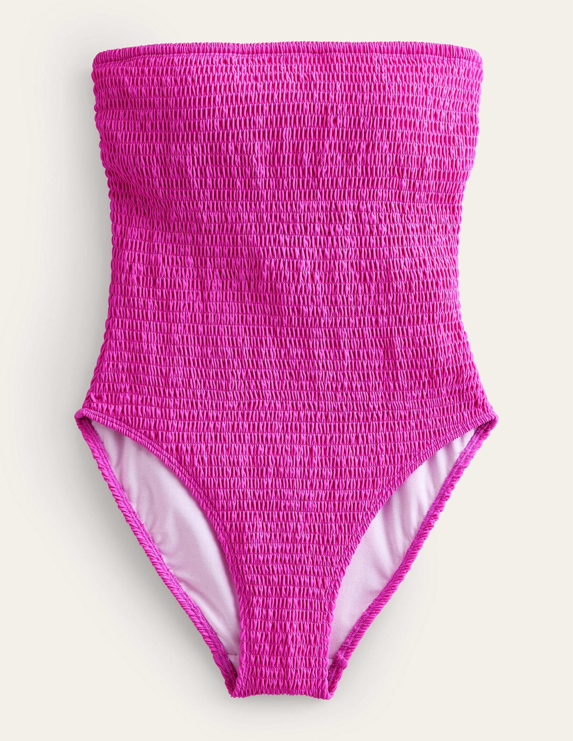 Milos Smocked Bandeau Swimsuit-Amazing Pink - Image 5