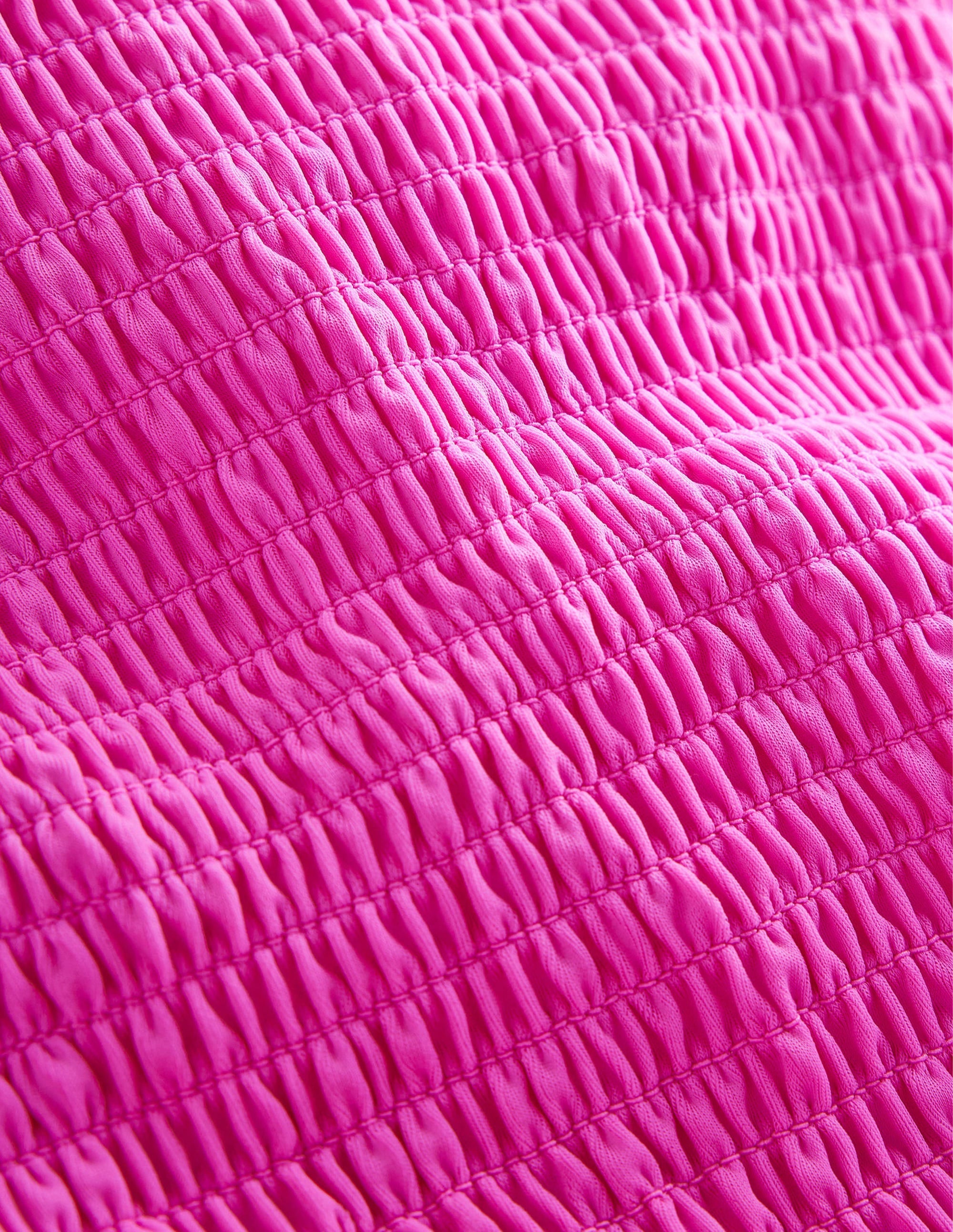 Milos Smocked Bandeau Swimsuit-Amazing Pink - Image 6