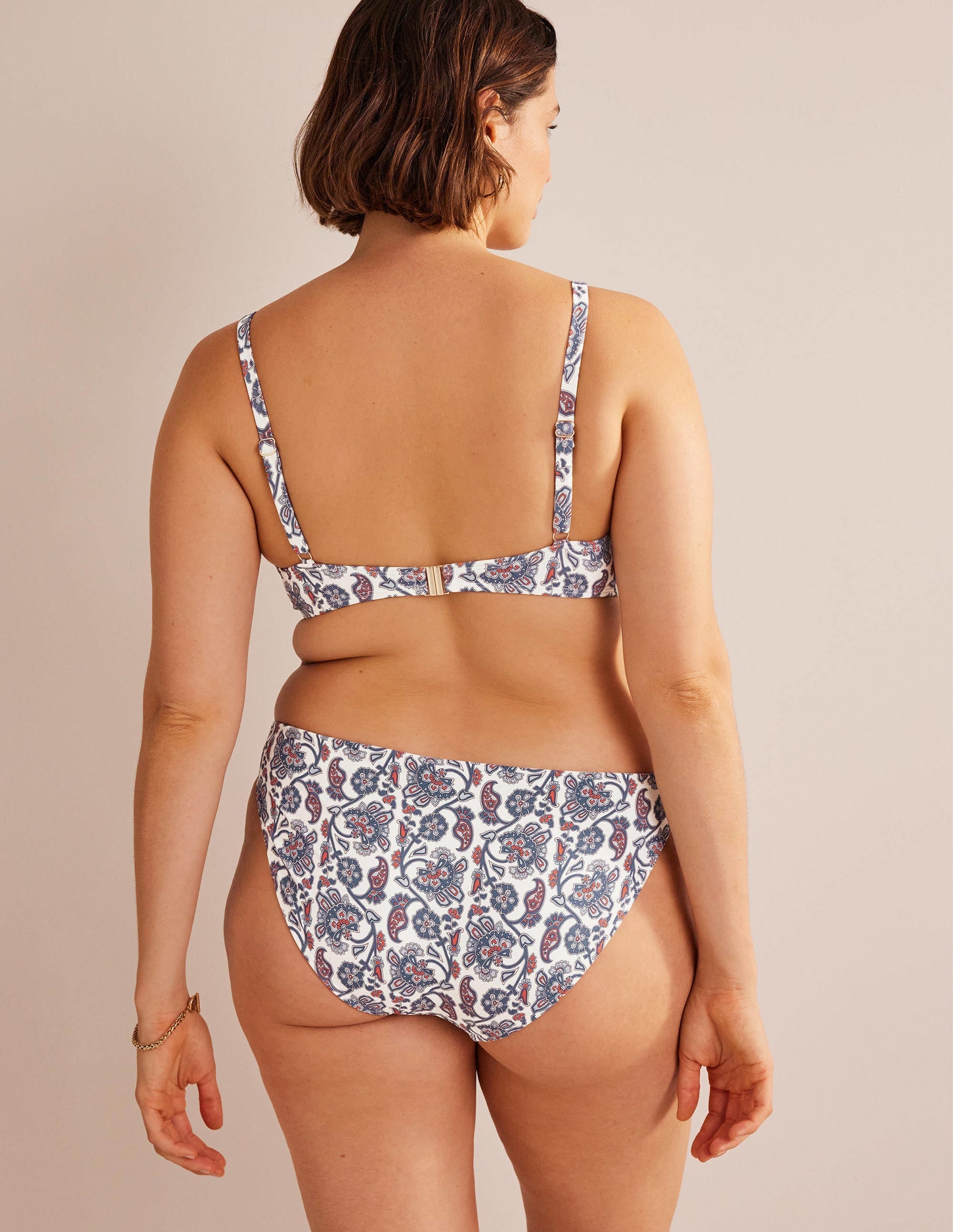 Capri Cup-size Bikini Top-Ivory, Blue Paisley - Image 6
