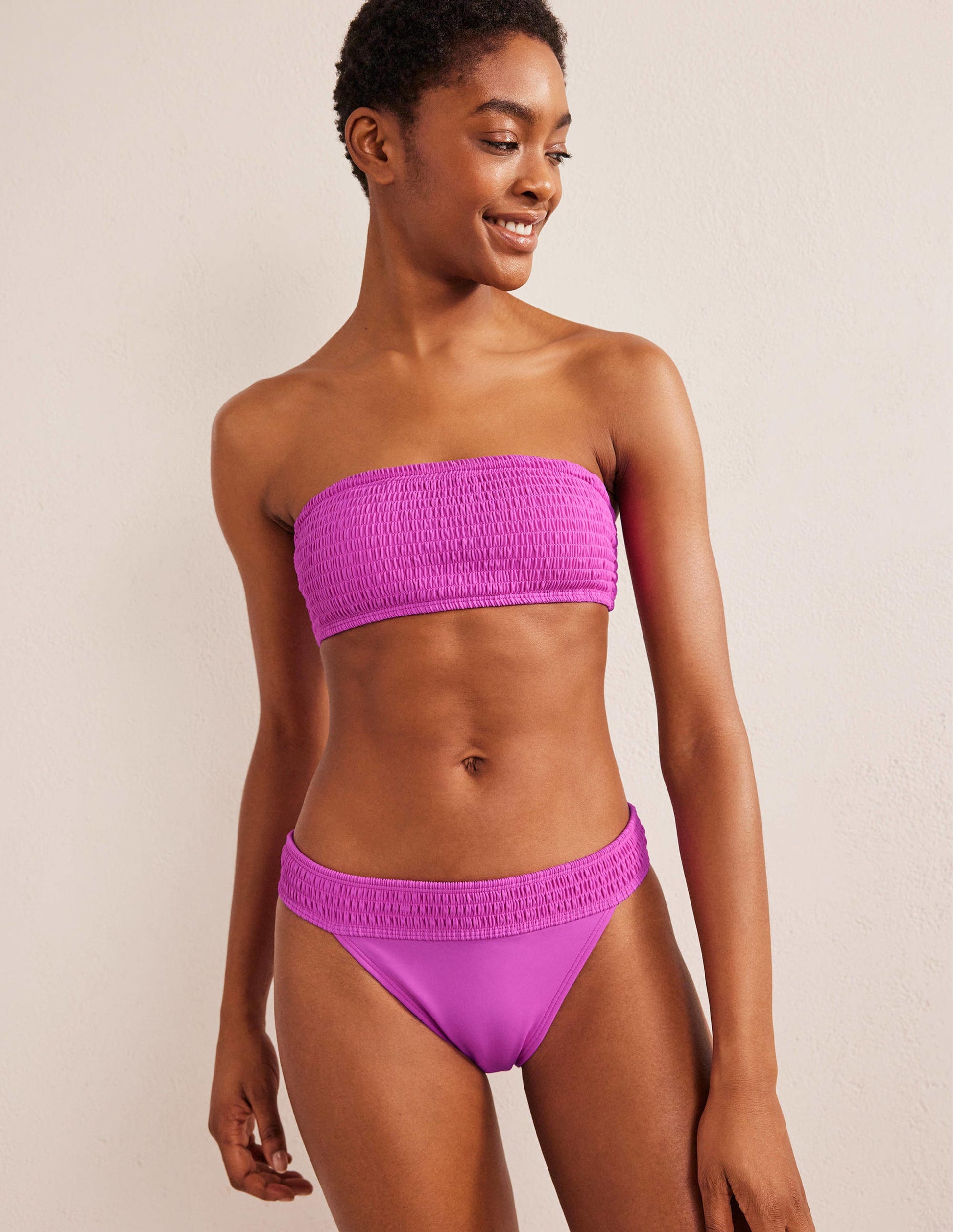 Milos Smocked Bikini Bottoms-Amazing Pink-1