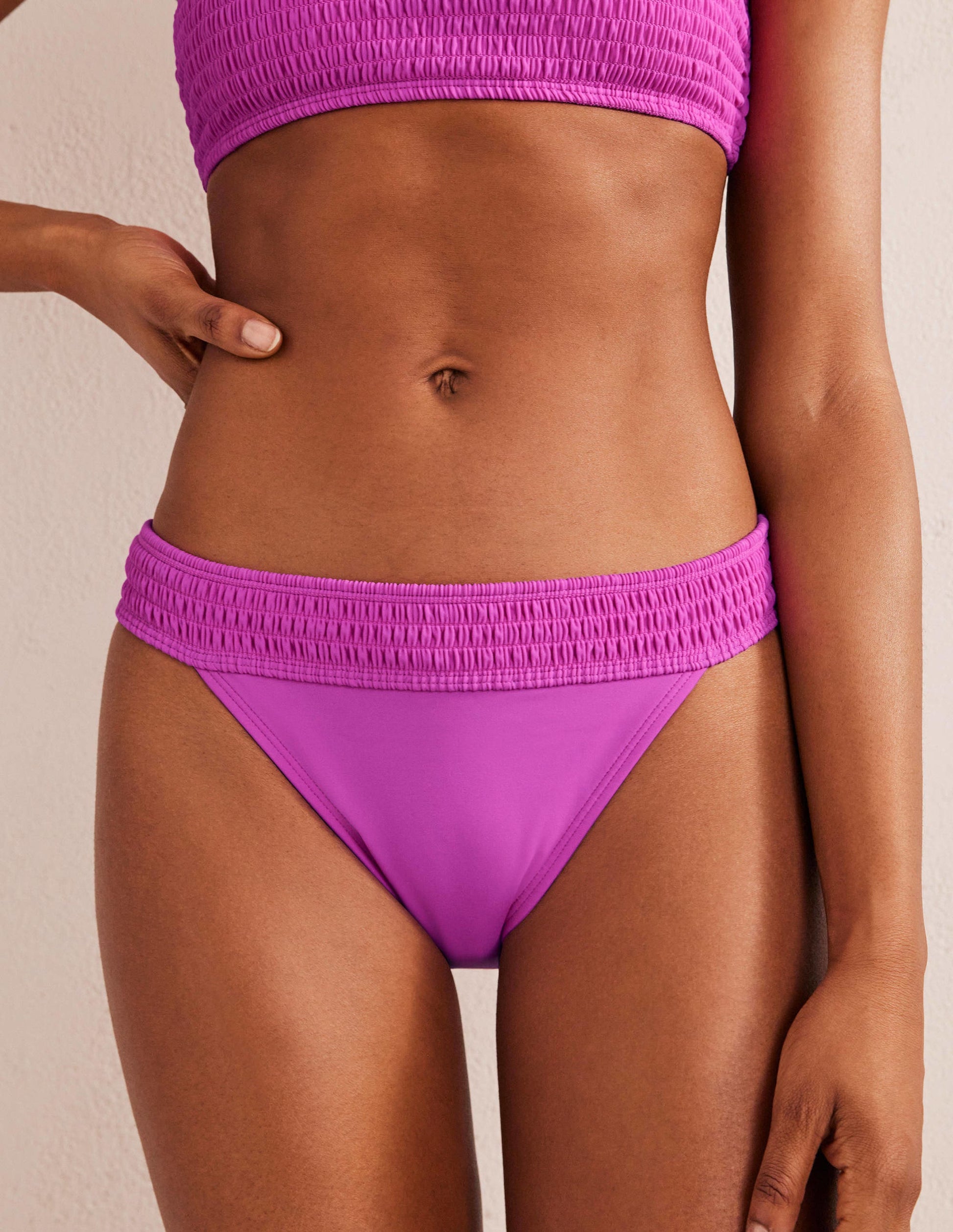 Milos Smocked Bikini Bottoms-Amazing Pink-4