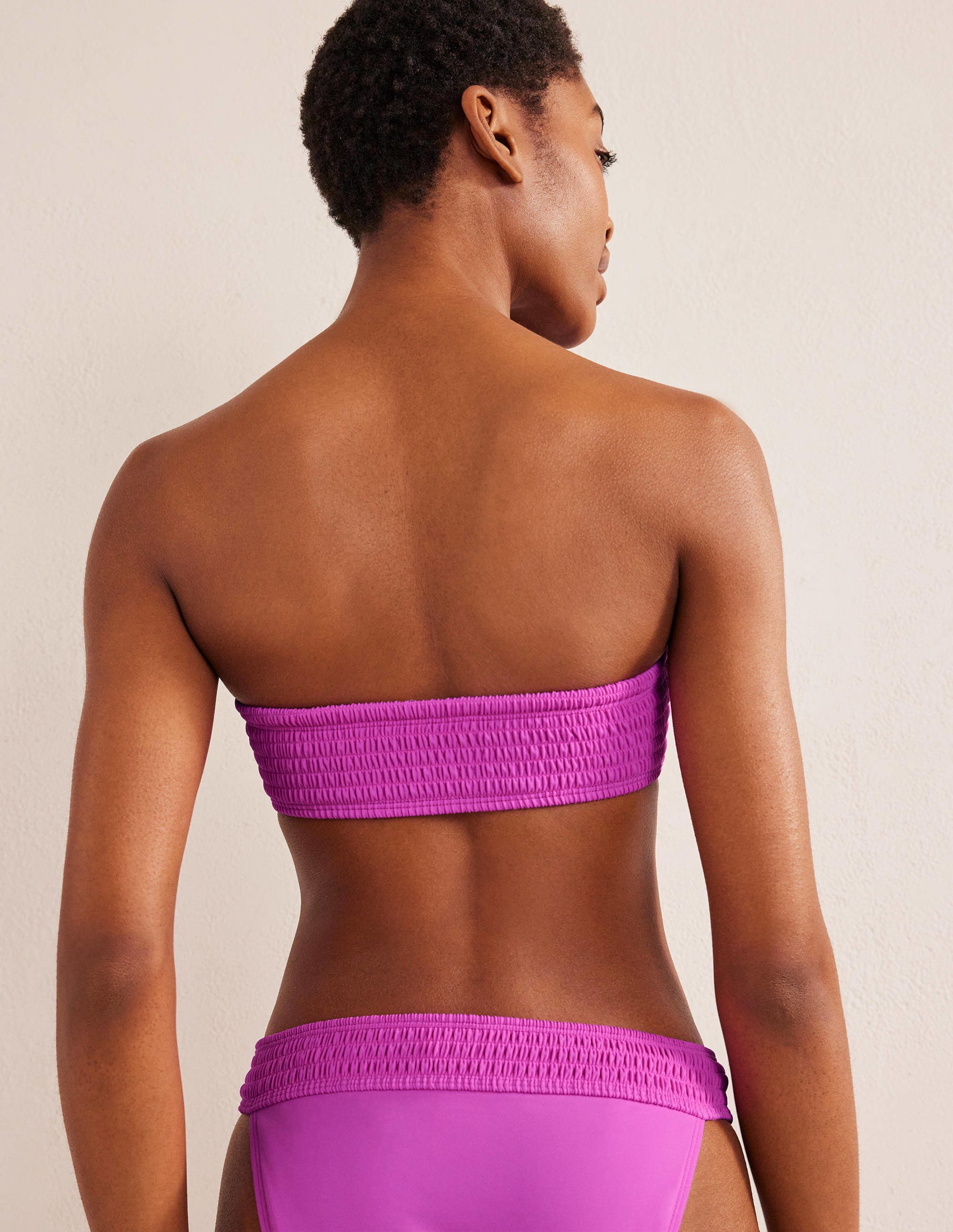 Milos Smocked  Bikini Top-Amazing Pink - Image 3