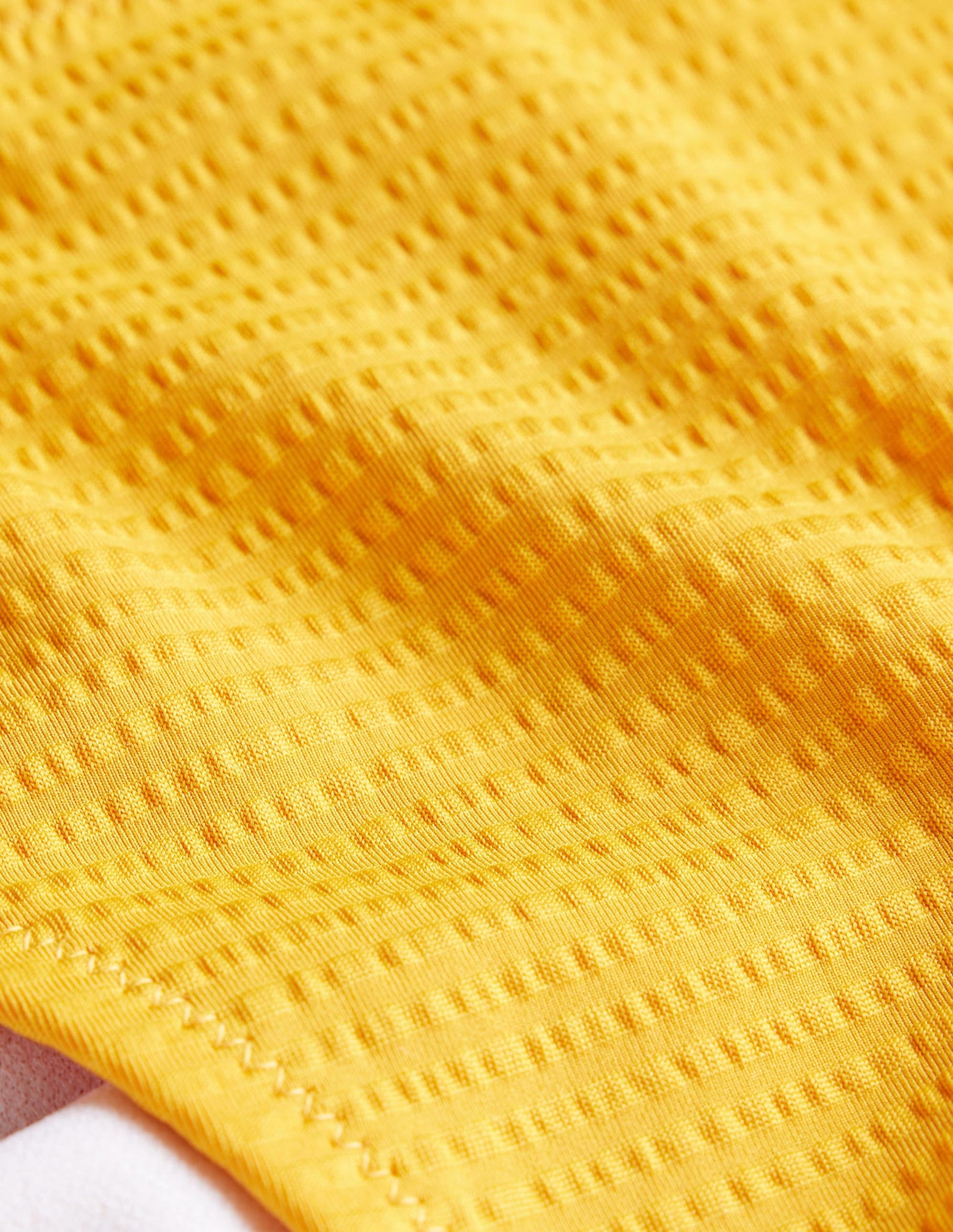 Textured String Bikini Bottoms-Saffron Yellow Seersucker-6