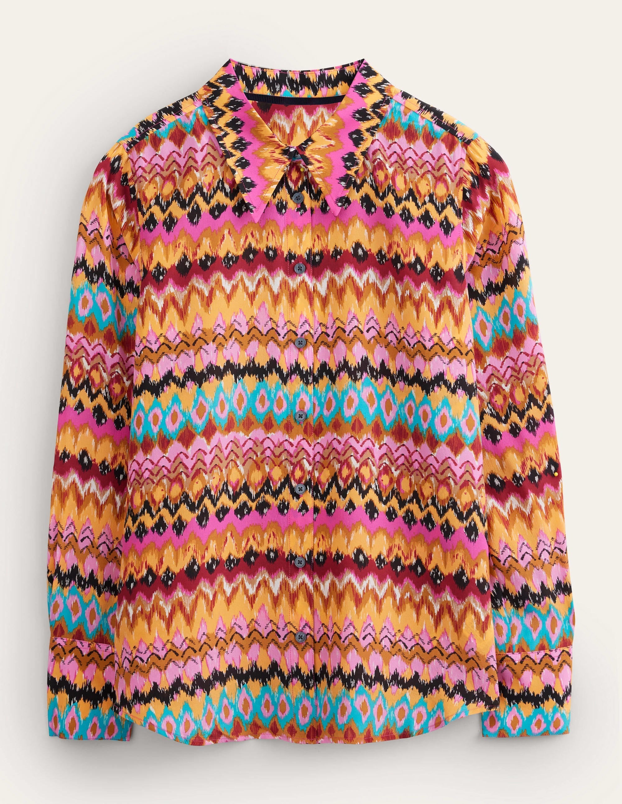 Silk Shirt-Multi, Textured Ikat - Image 3