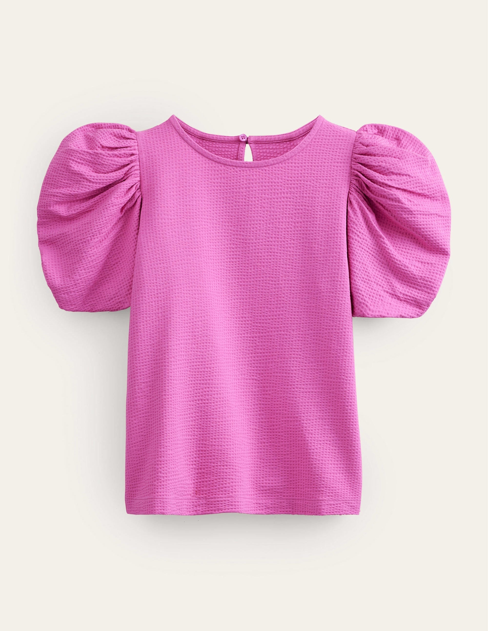 Puff Sleeve Jersey Top-Rose Violet - Image 5