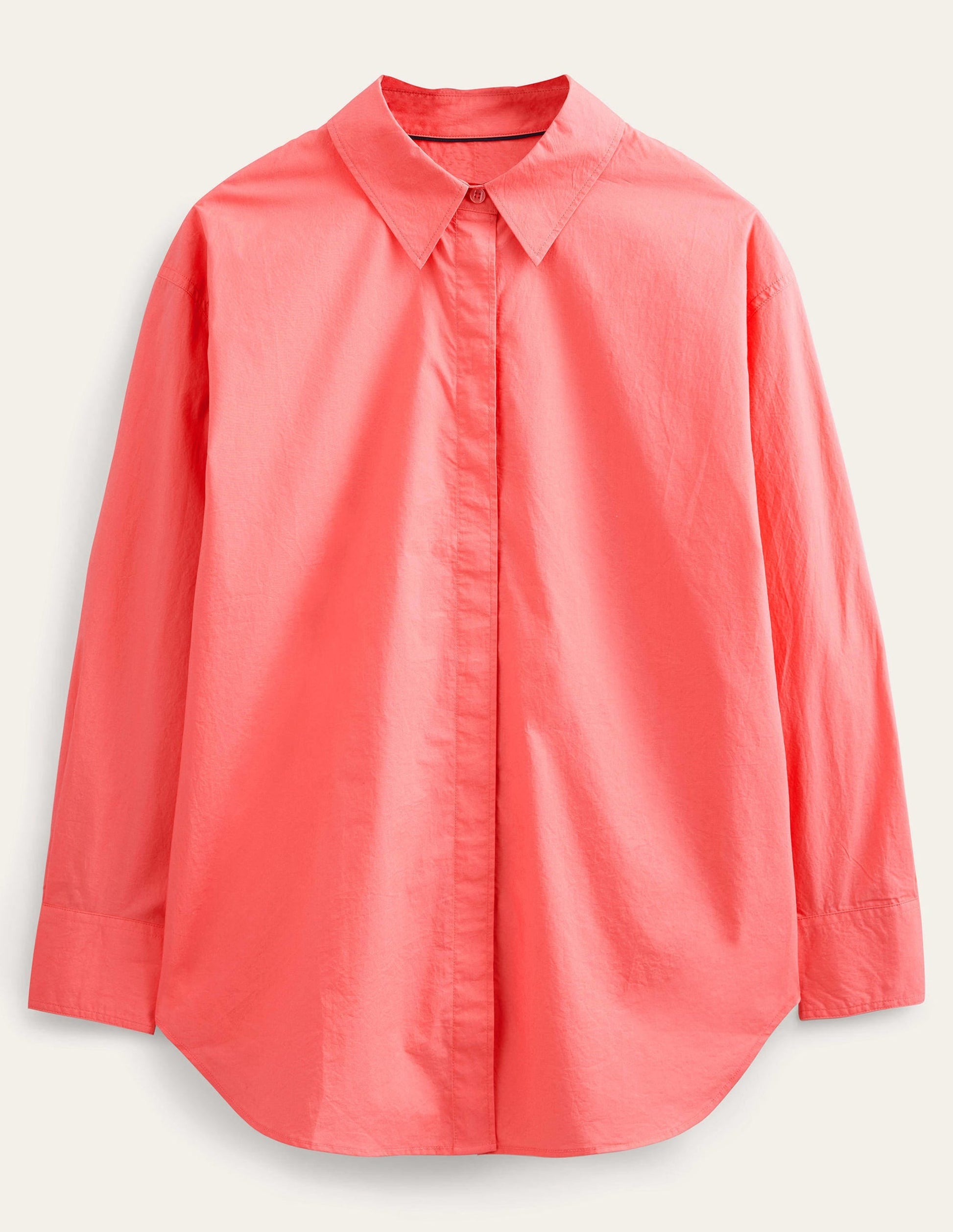 Oversized Cotton Shirt-Coral-6