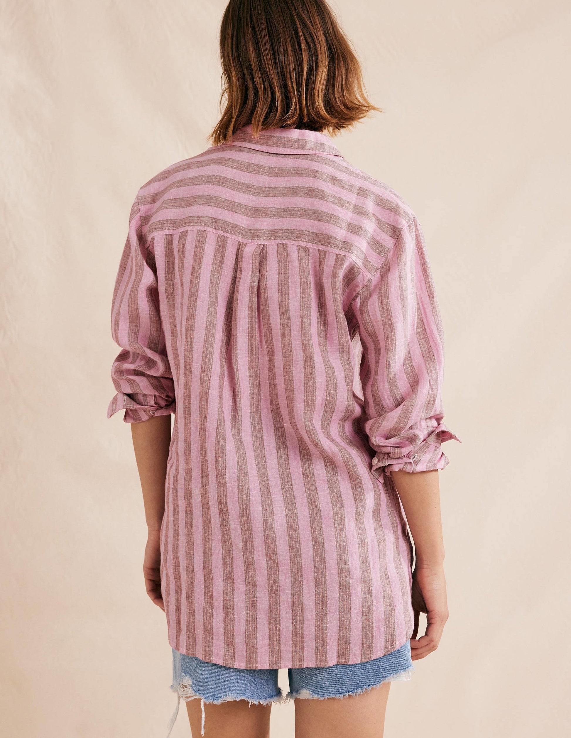 Relaxed Linen Shirt-Formica Pink, Sparkle Stripe-3