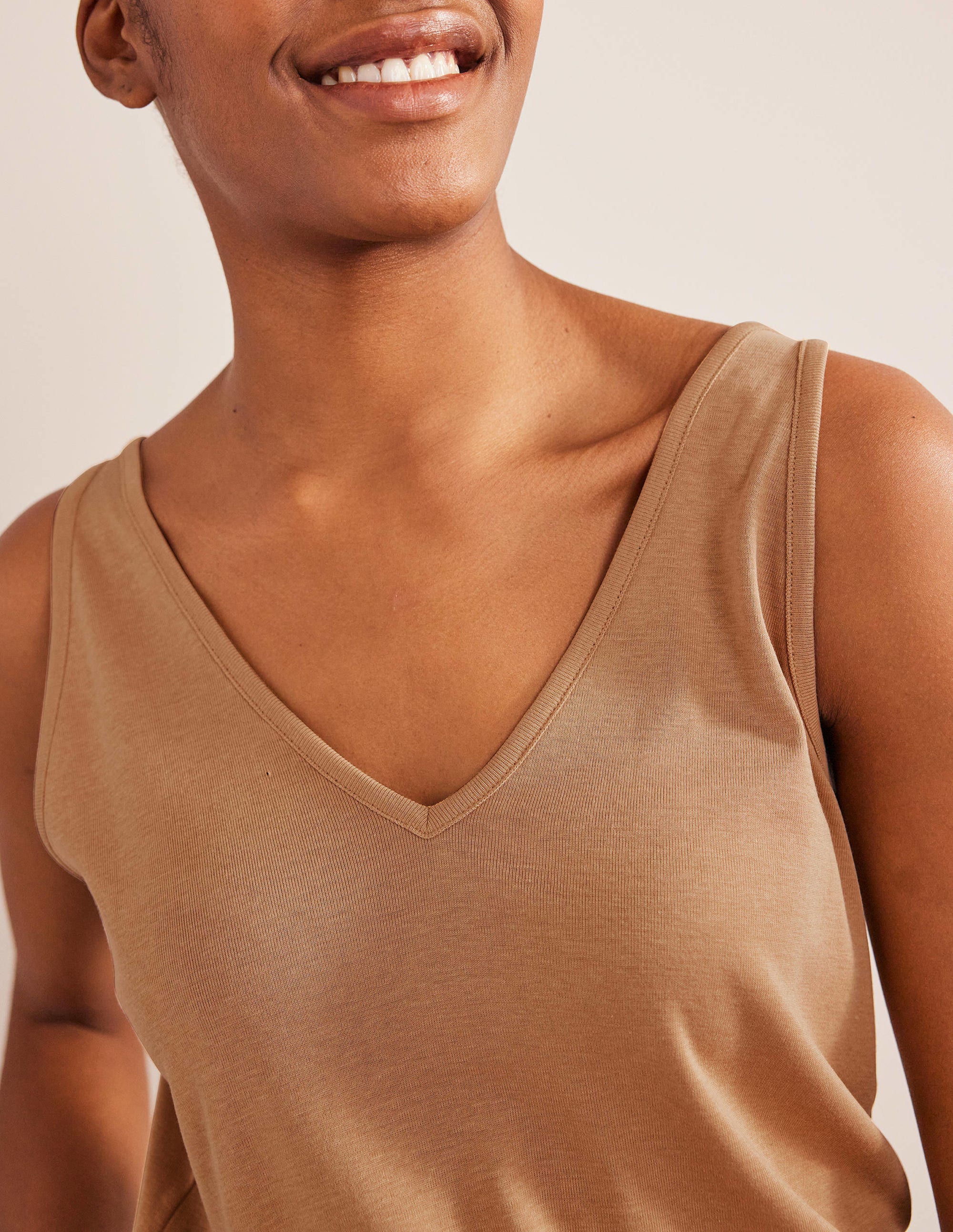 Soft Touch Vest-Camel - Image 2