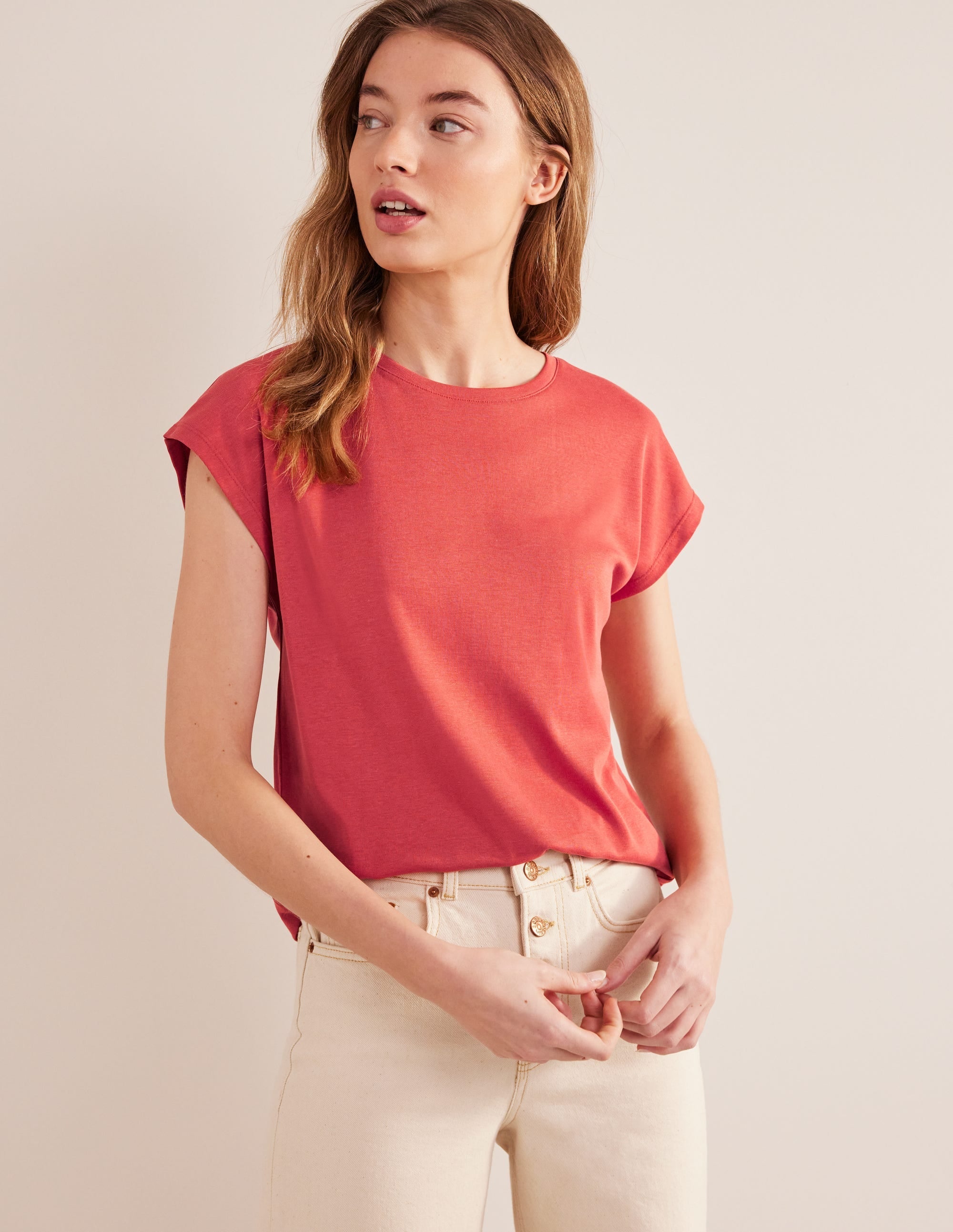 Soft Touch Sleeveless Top-Tomato - Image 1