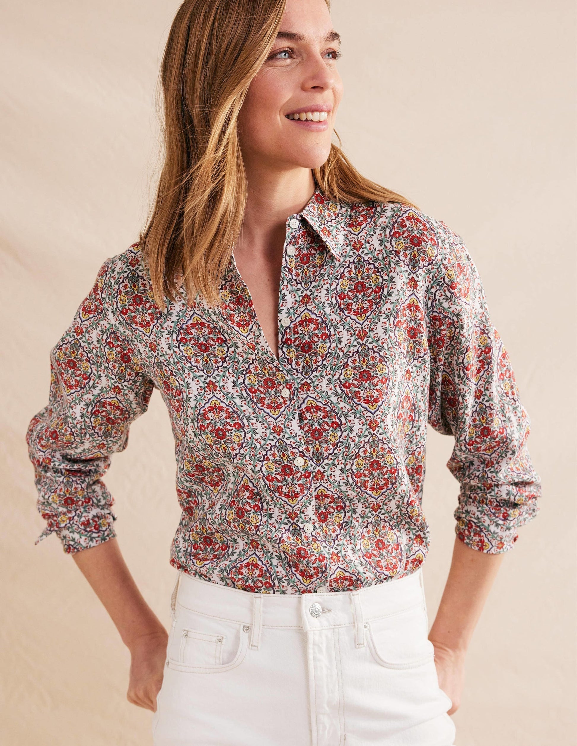 New Linen Shirt-Multi, Vine Terrace-1