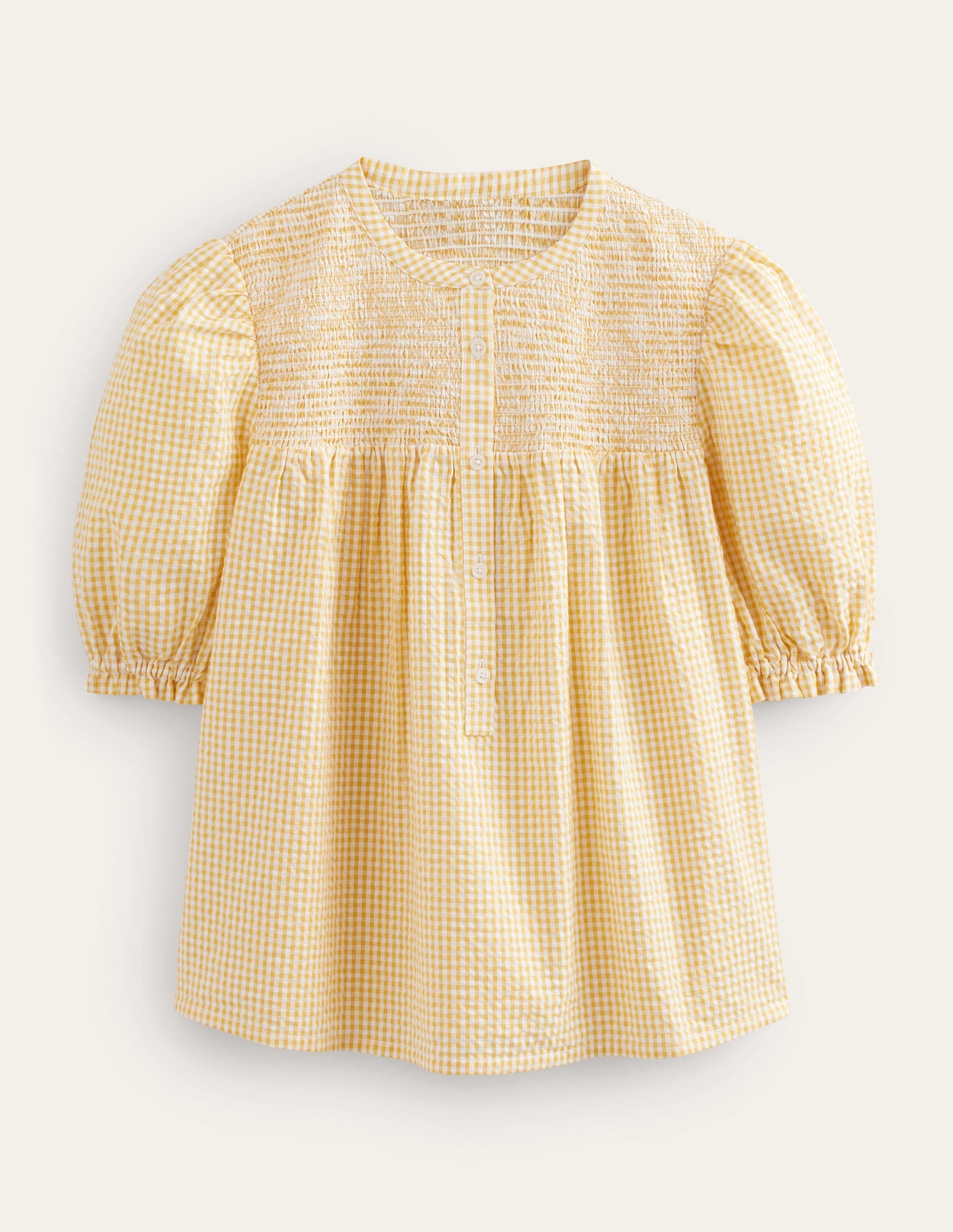 Puff Sleeve Seersucker Popover-Sweet Honeycomb Gingham - Image 5