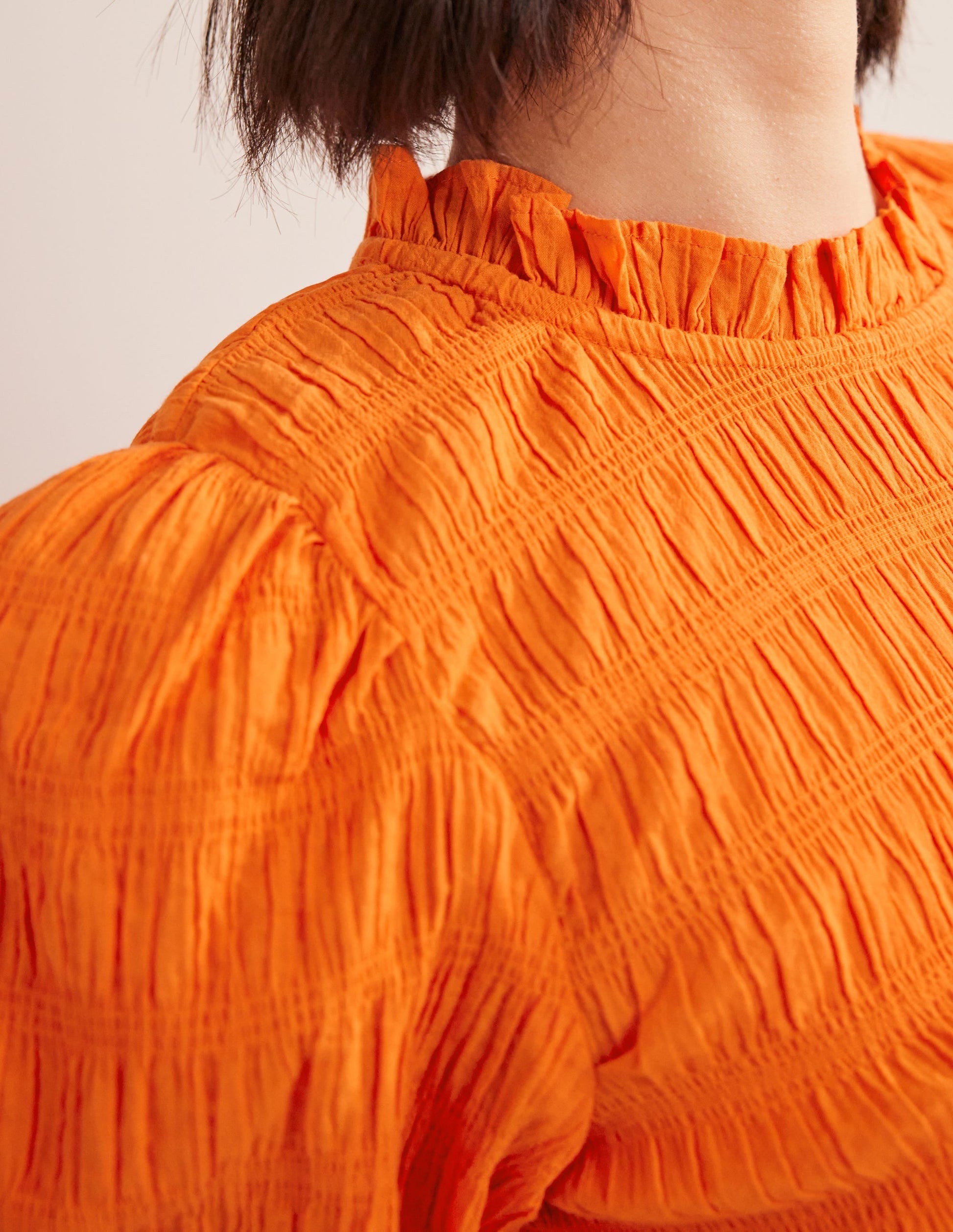 Fitted Textured Top-Vermillion Red-2