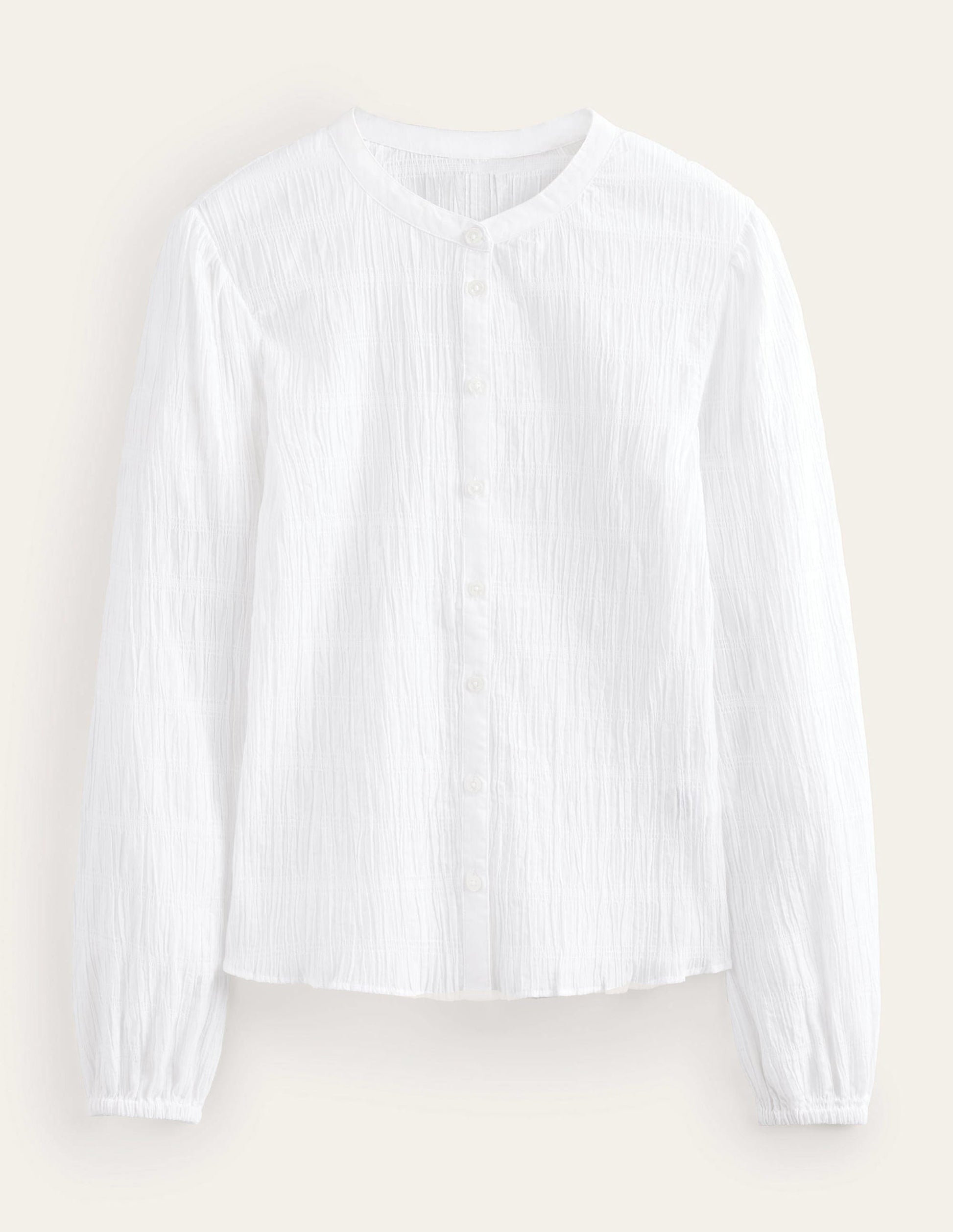 Fitted Textured Shirt-White-5