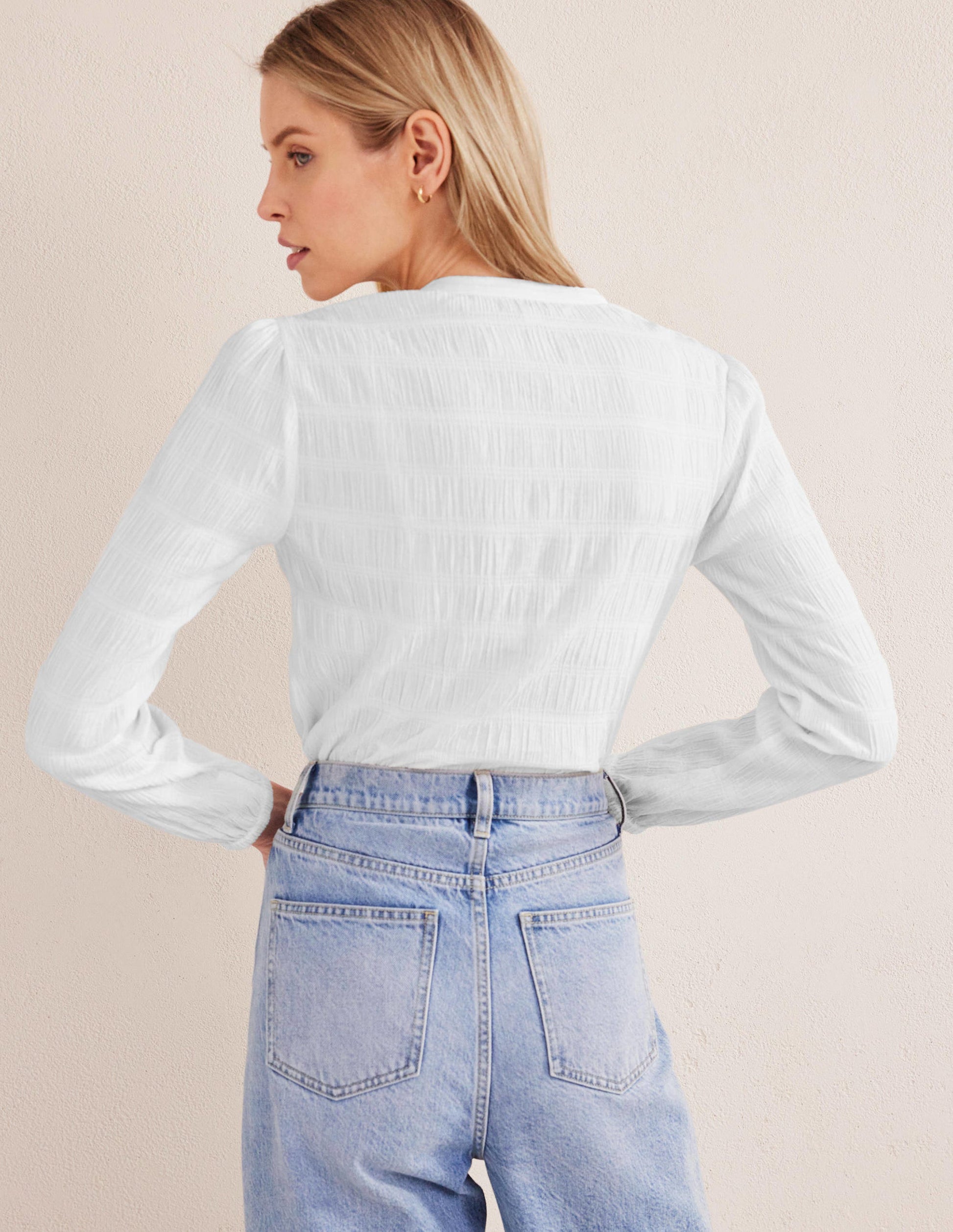 Fitted Textured Shirt-White-3