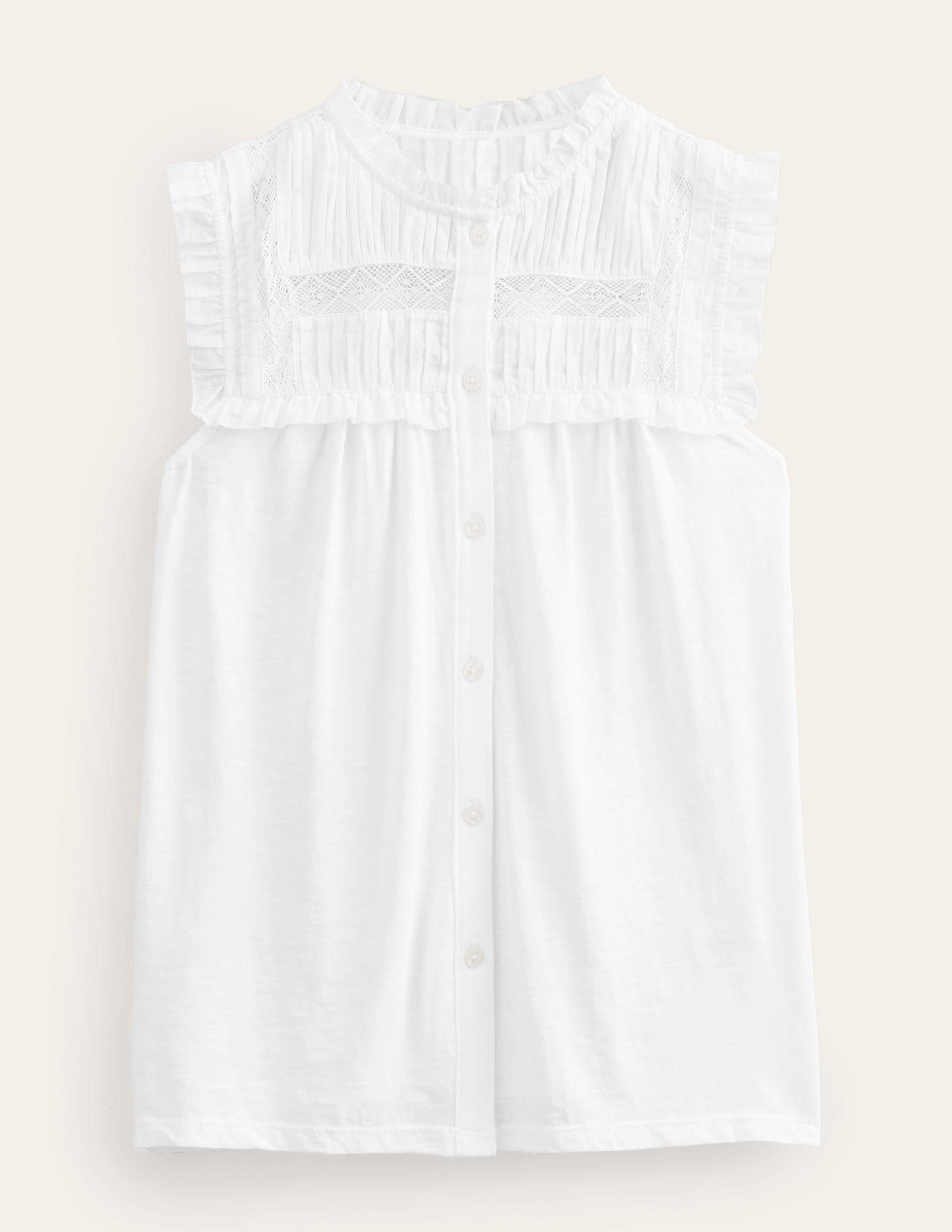 Yoke Detail Jersey Shirt-White - Image 5