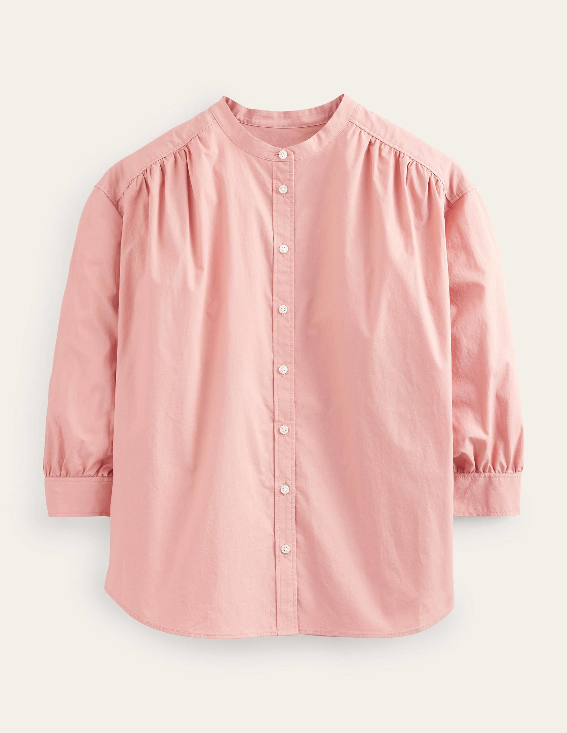 Relaxed Poplin Shirt-Rose Pink-5