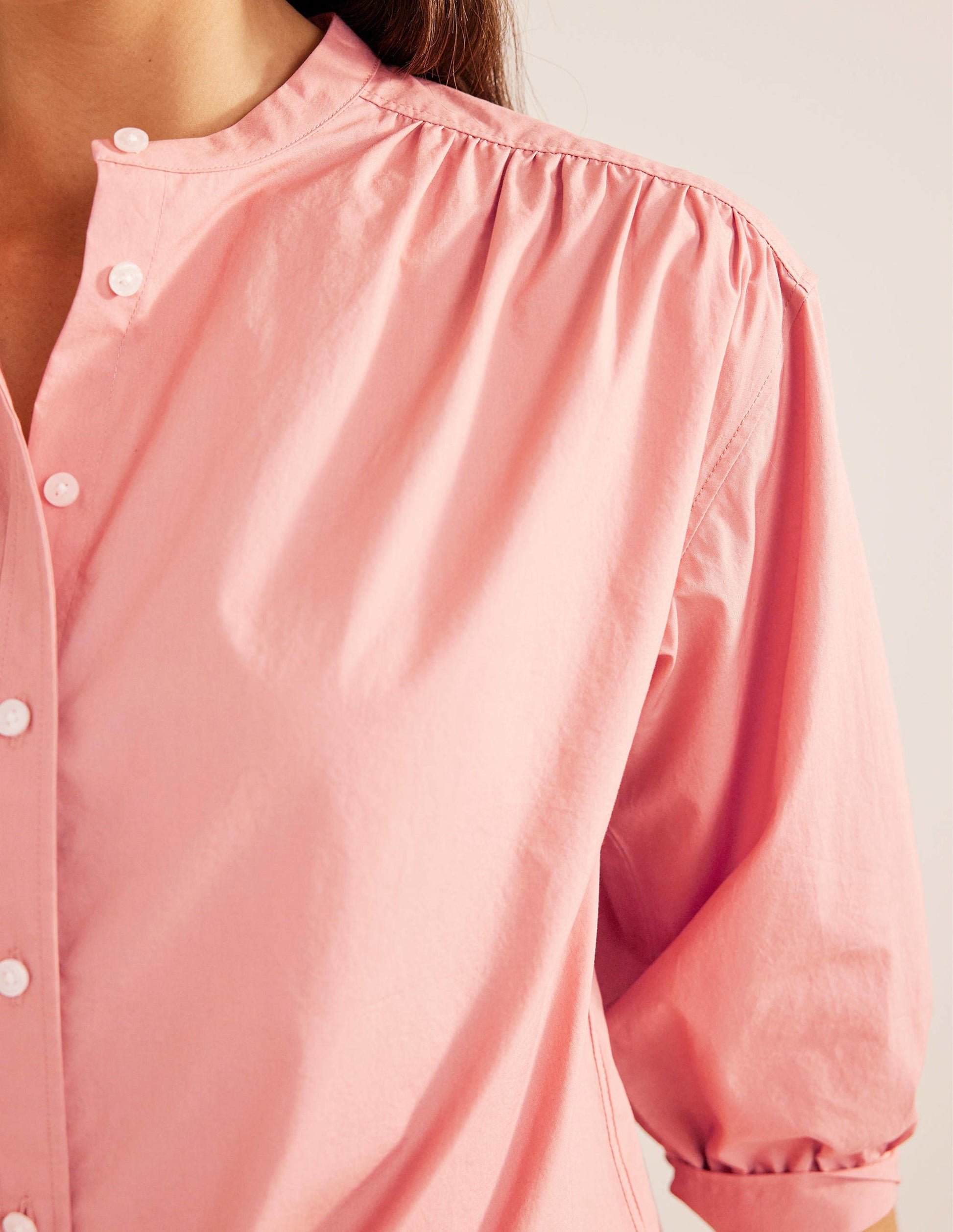 Relaxed Poplin Shirt-Rose Pink-2