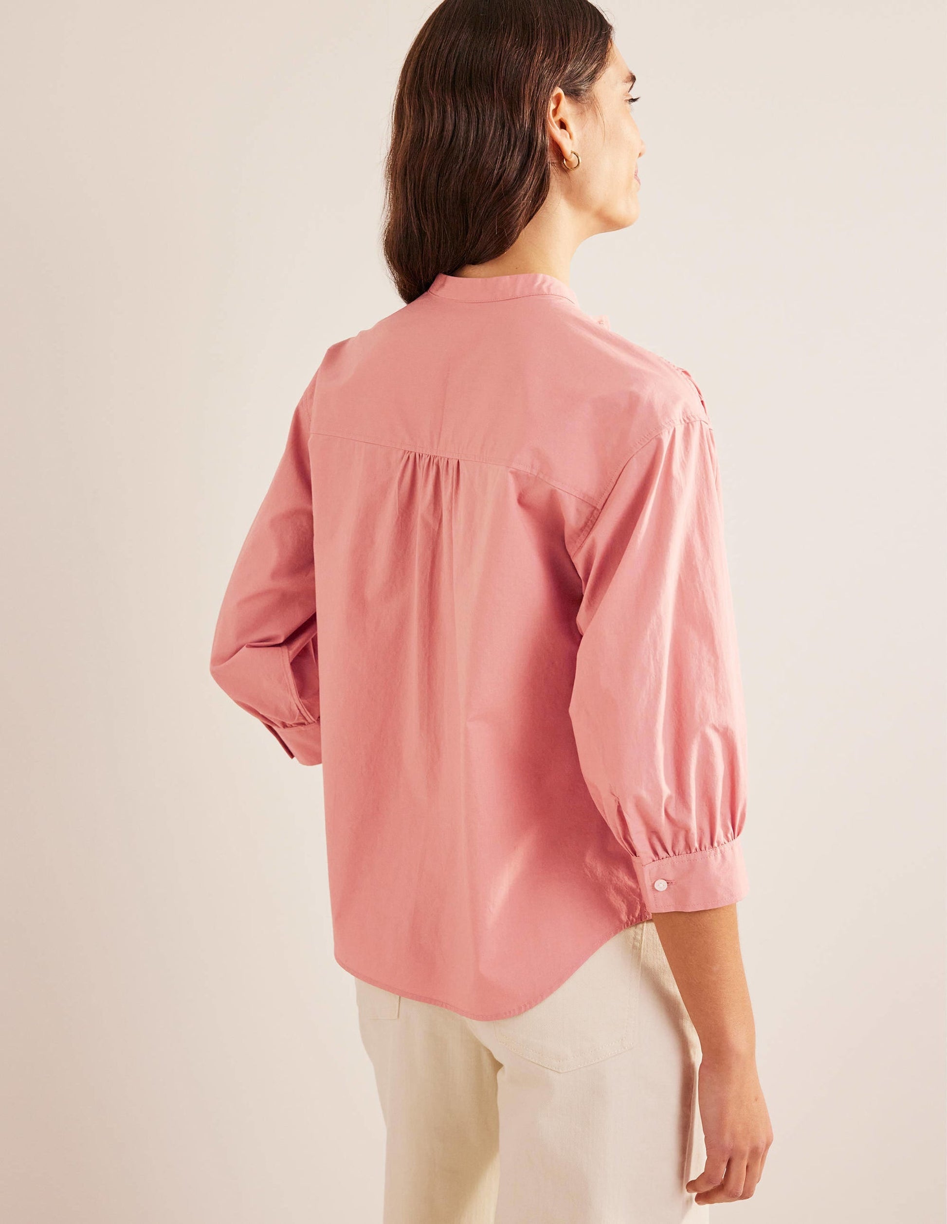 Relaxed Poplin Shirt-Rose Pink-3