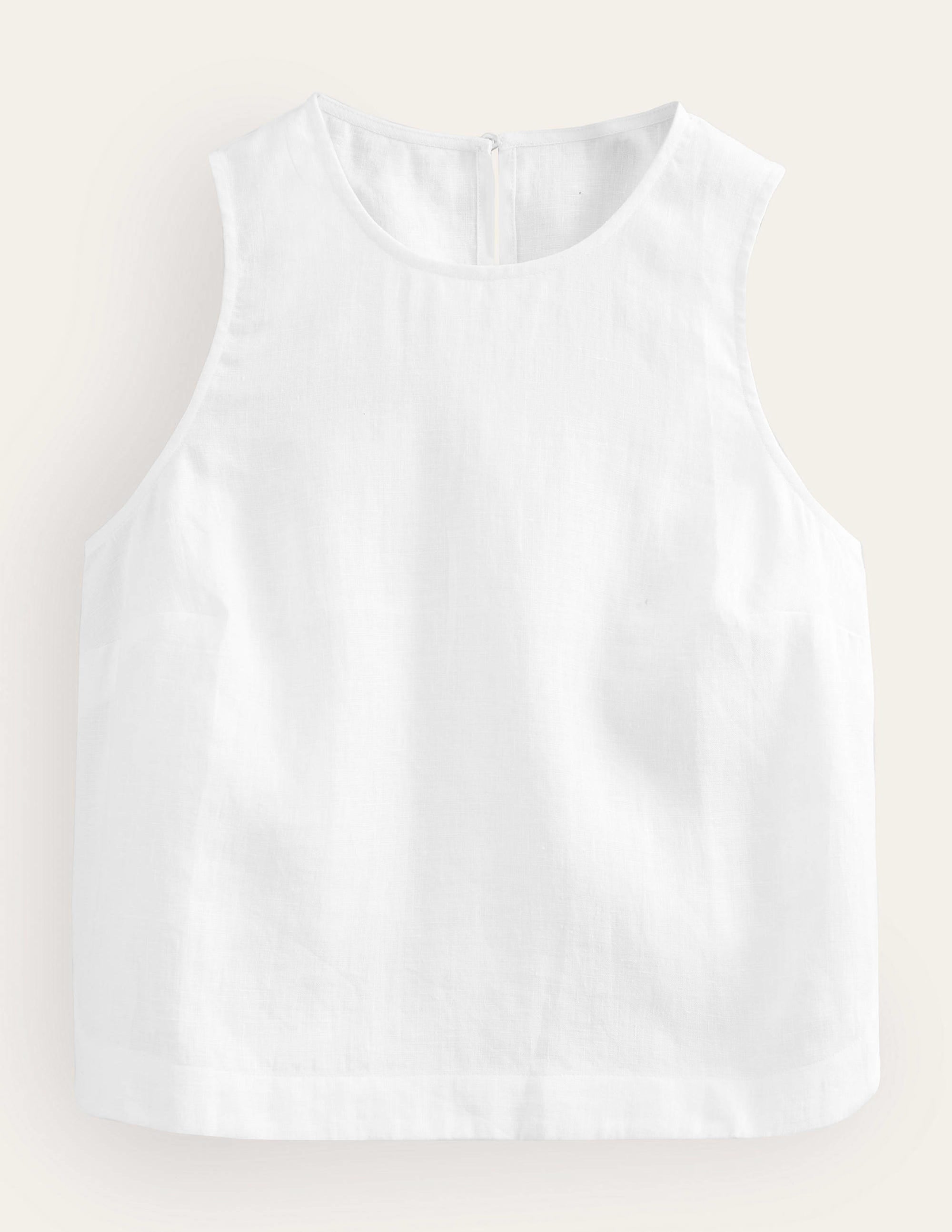 Boxy Linen Shell Top-White - Image 6