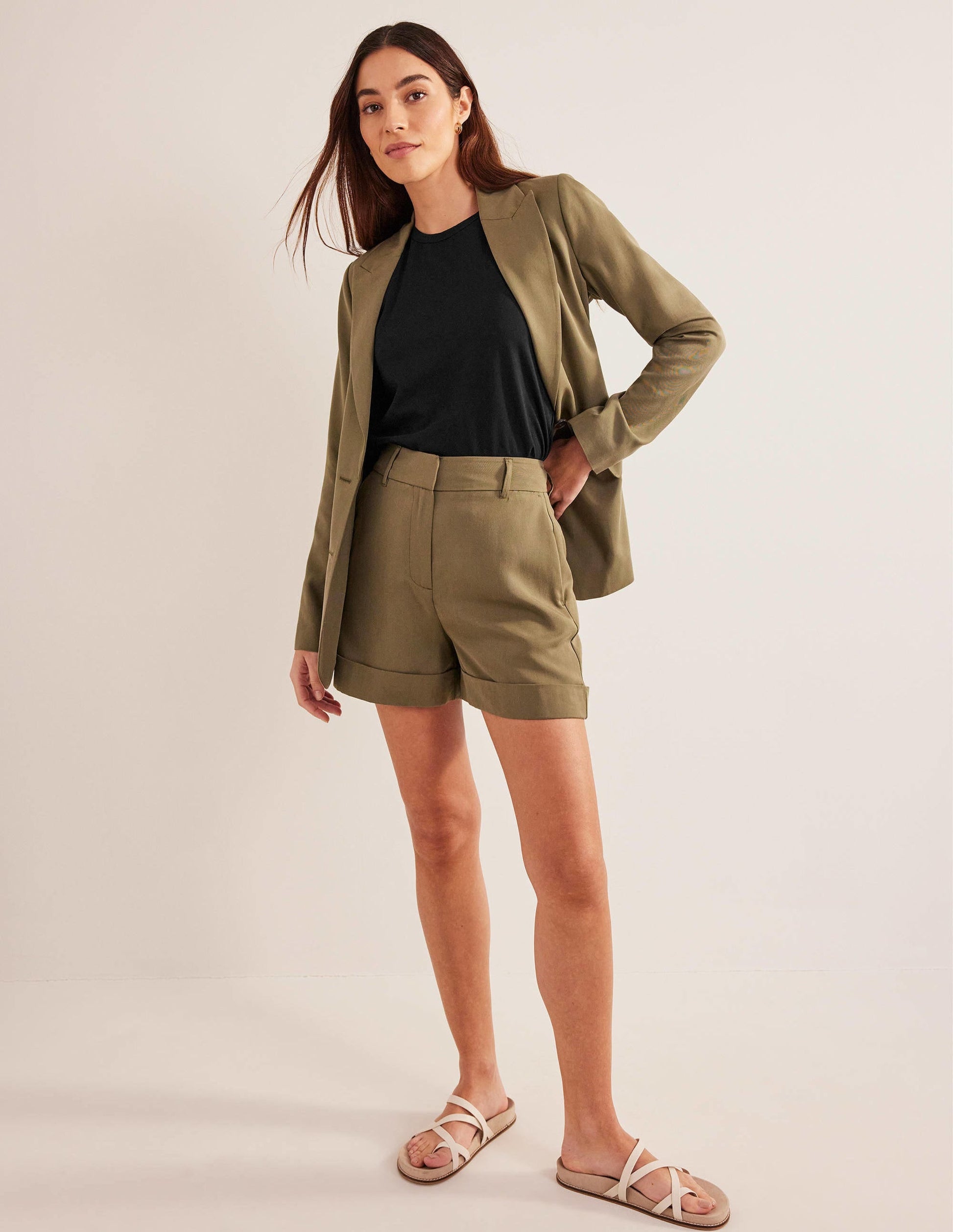 Pure Cotton Cropped Vest-Black-4