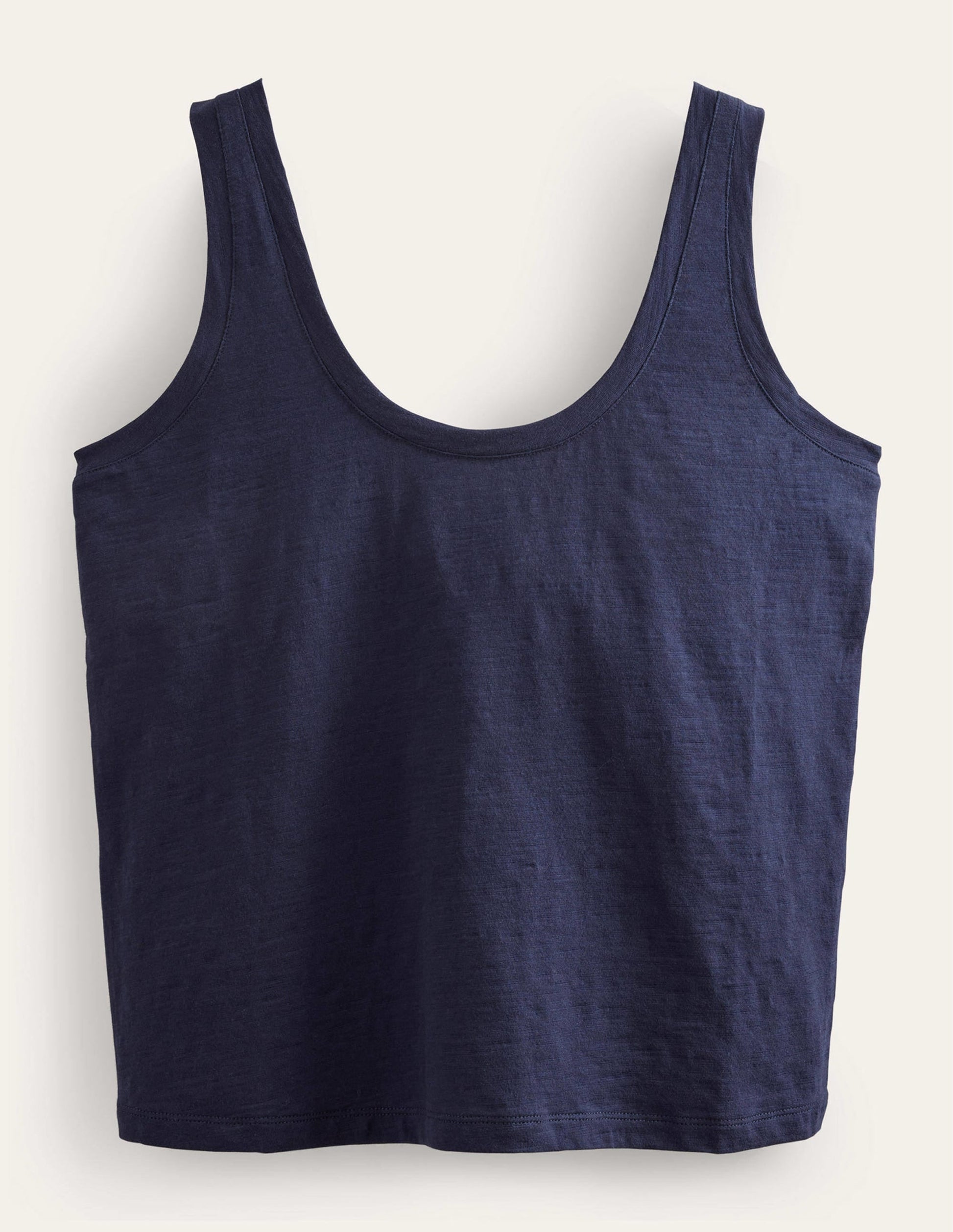 Relaxed Scoop Neck Vest-Navy-4