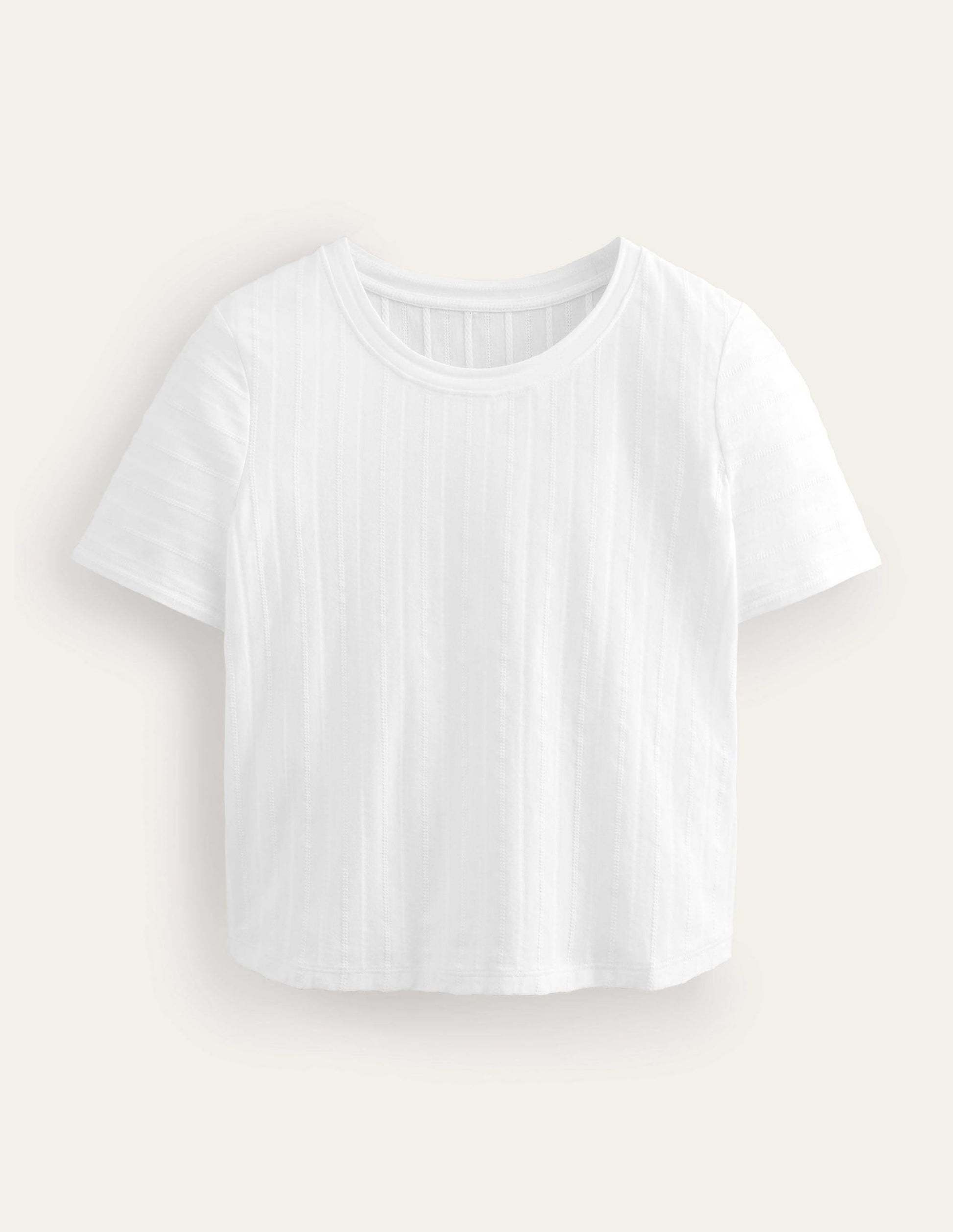 Textured Jersey T-Shirt-White-5