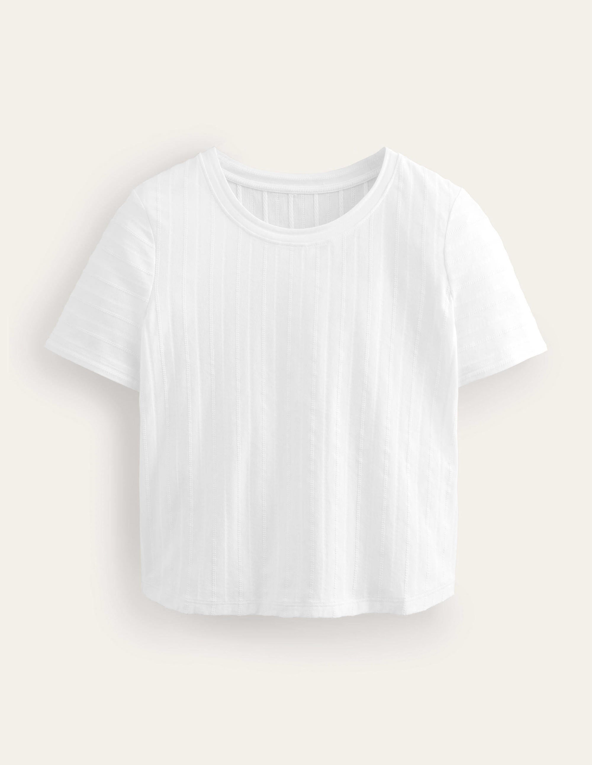 Textured Jersey T-Shirt-White - Image 5