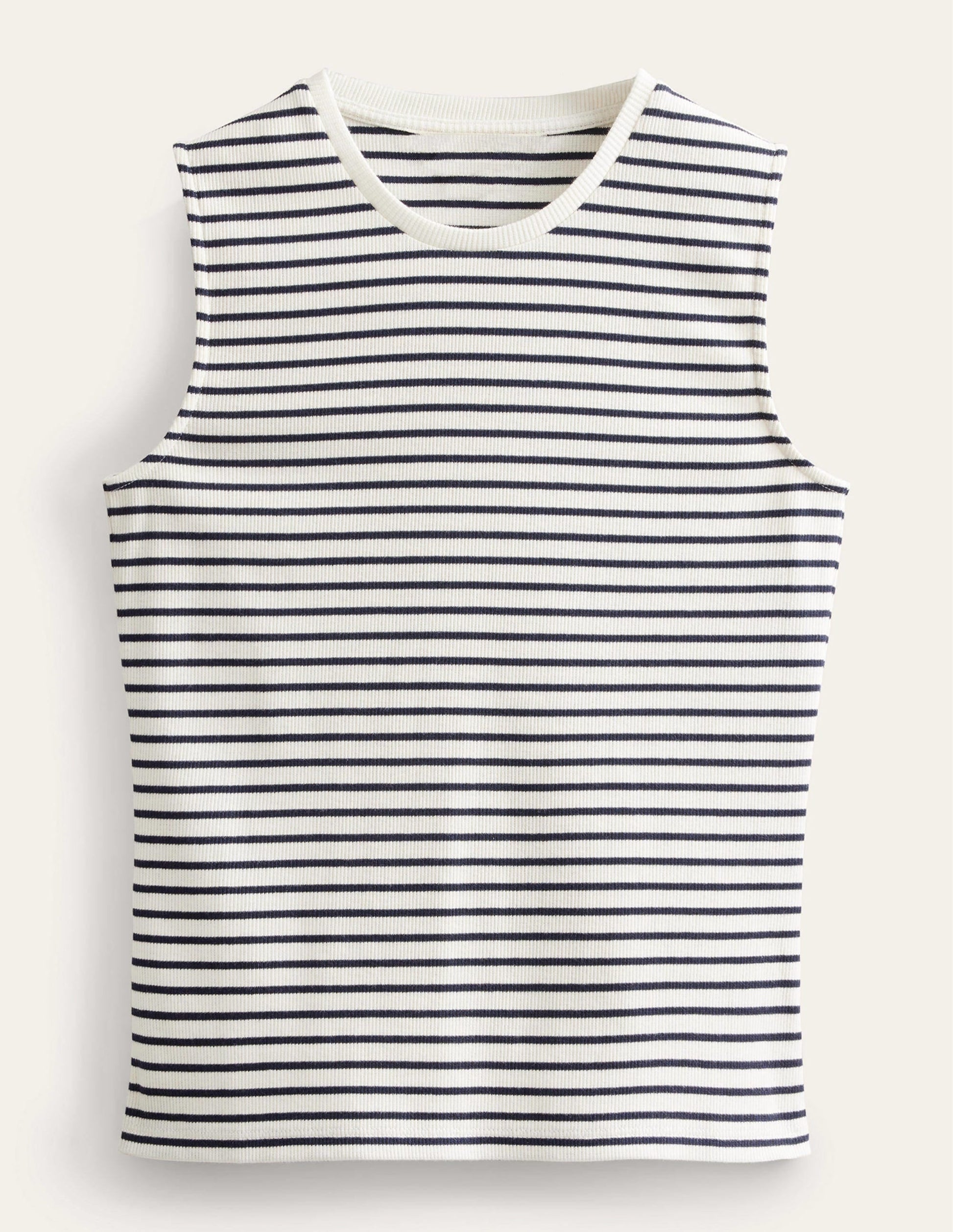 Striped Ribbed Tank Top-Ivory/Navy Stripe-6